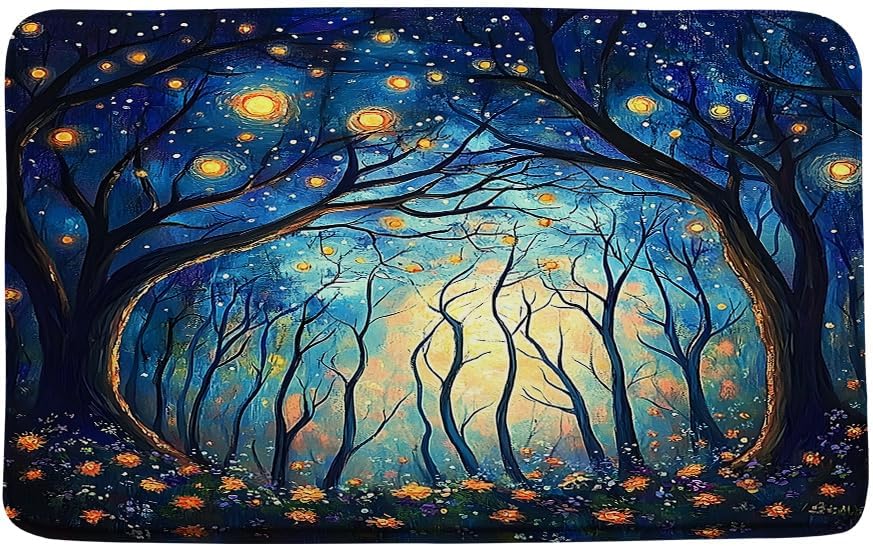 Fantasy Forest Bath Mat 16x24 Inch Memory Foam