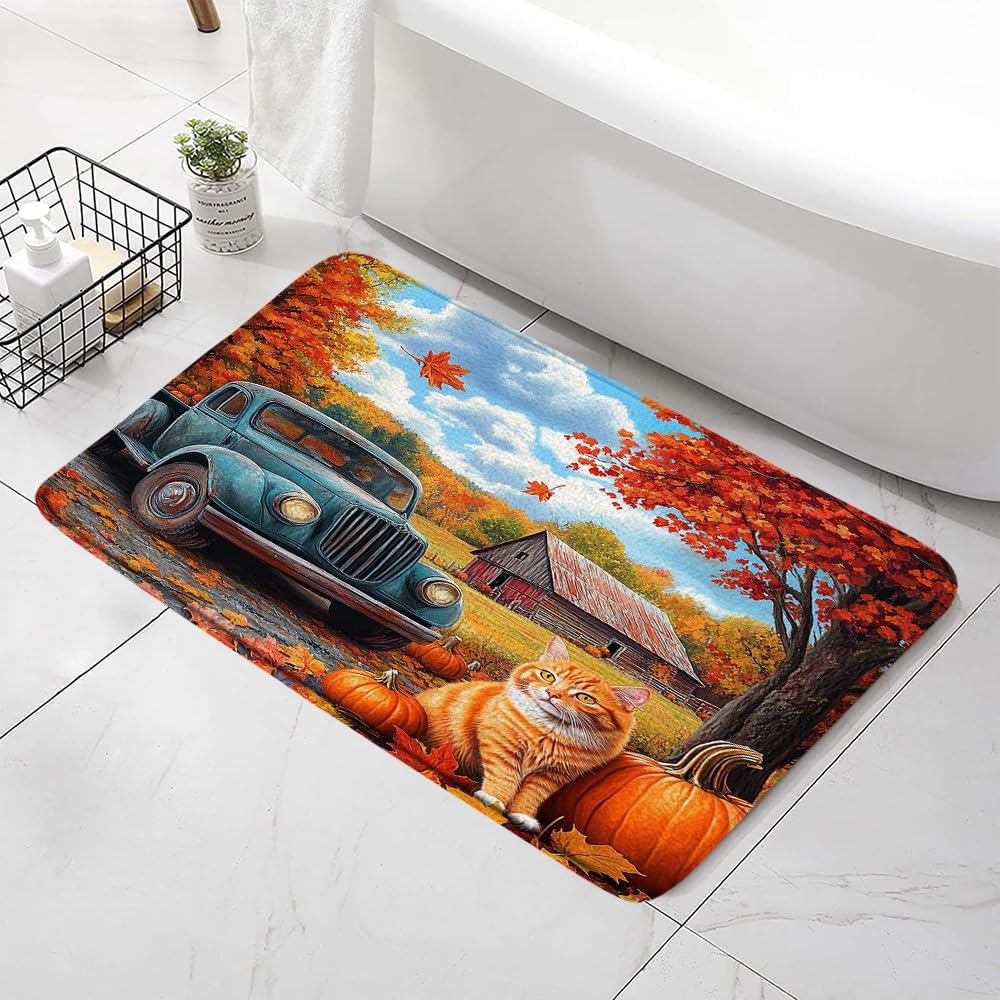 Fall Harvest Bath Mat with Non-Slip Design 1