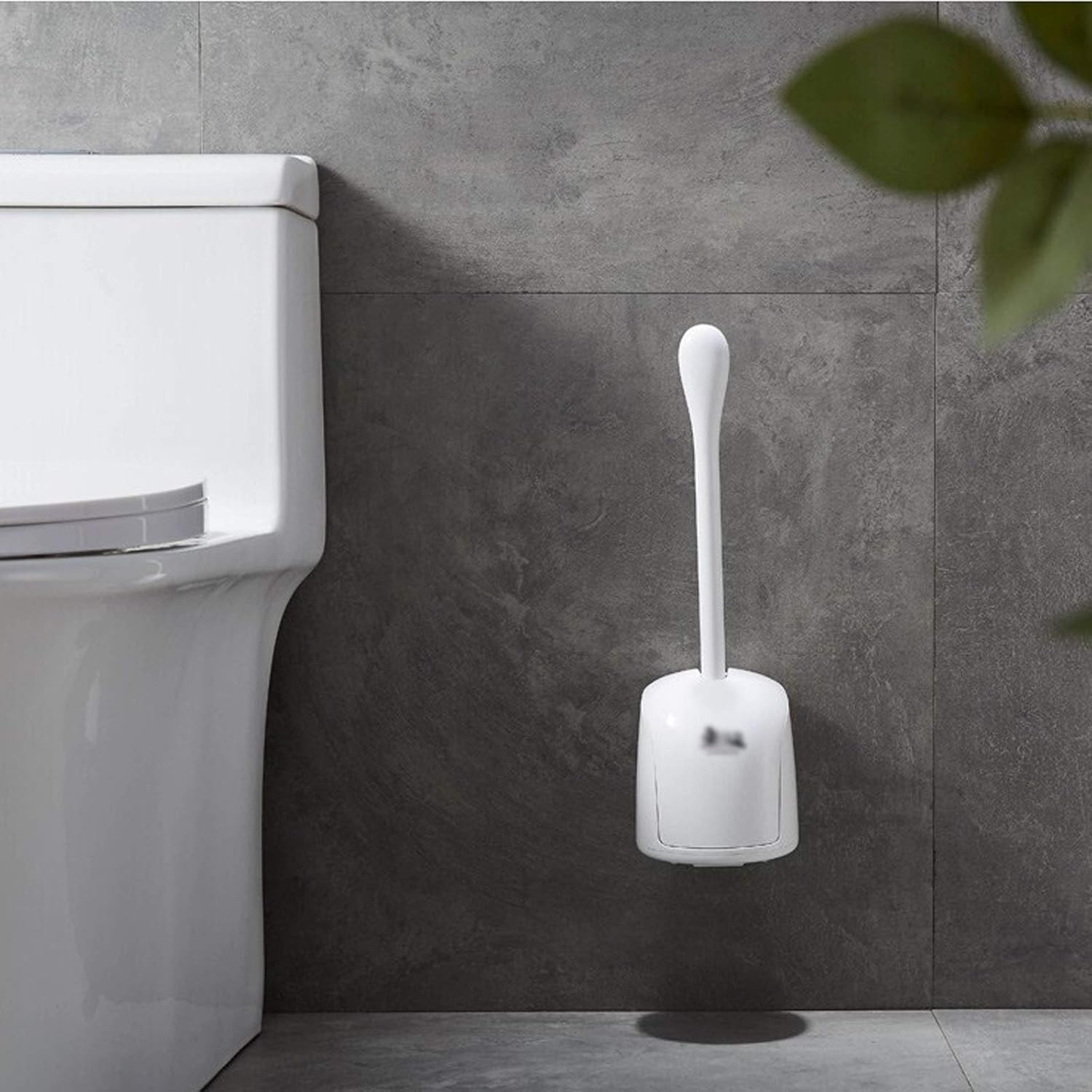 Dual-Purpose Toilet Brush with Holder Soft Bristles Wall Floor Mount