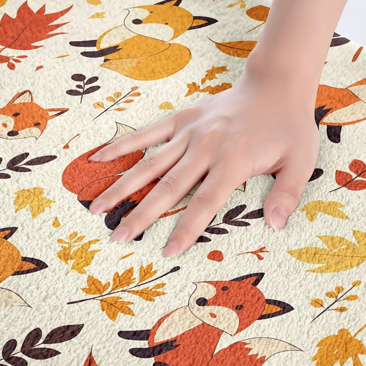 Feelyou Fox Bath Rug 16x24 Inch Cute Cartoon Floor Mat