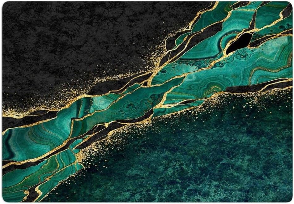 GAOJINDOU Marble Bath Mats 16x24 Inch Luxury Design
