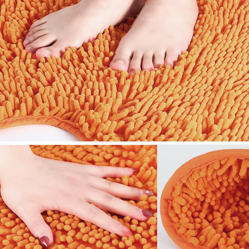 ZuTKekon Half Round Bath Rug Thick Chenille Non-Slip Mat