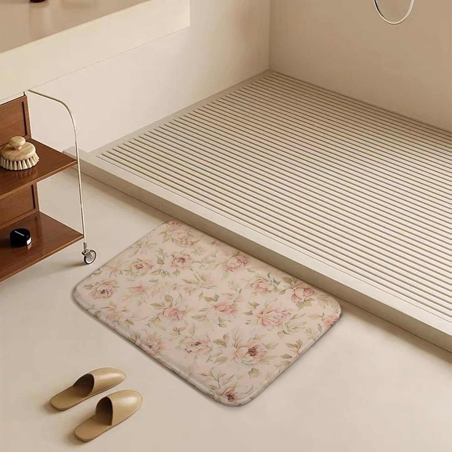 Absorbent Soft Flower Bath Mat 16x24