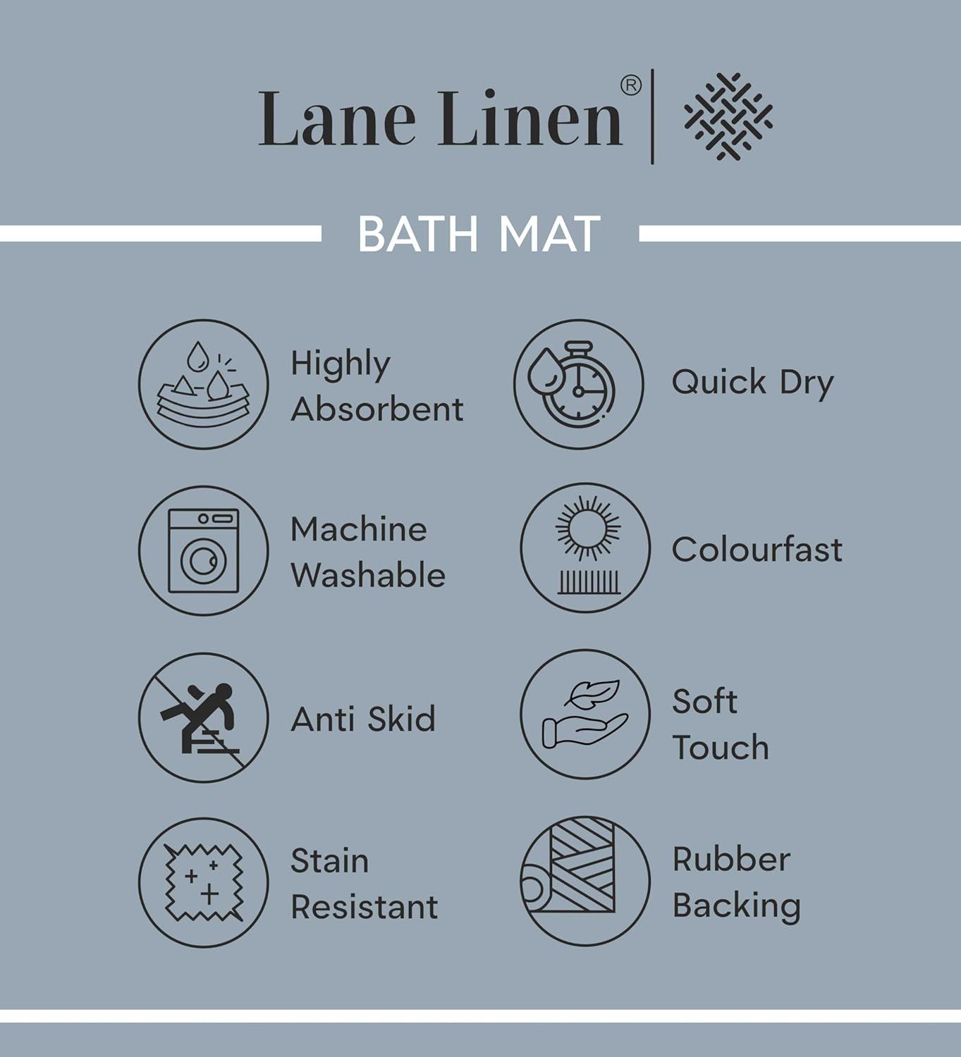 LANE LINEN 2 Piece Bath Rug Set - Non Slip Brown