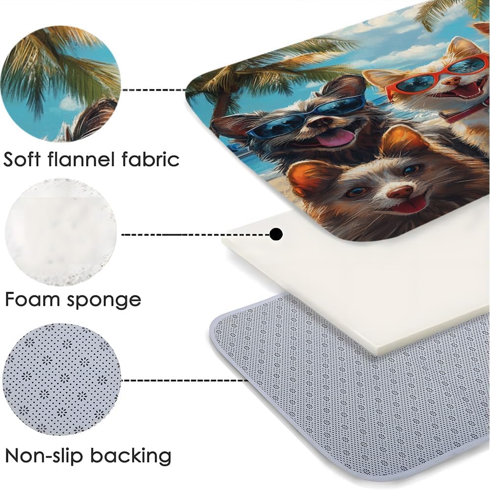 Coastal Beach Dogs Bath Mat - Non-Slip Durable and Cute