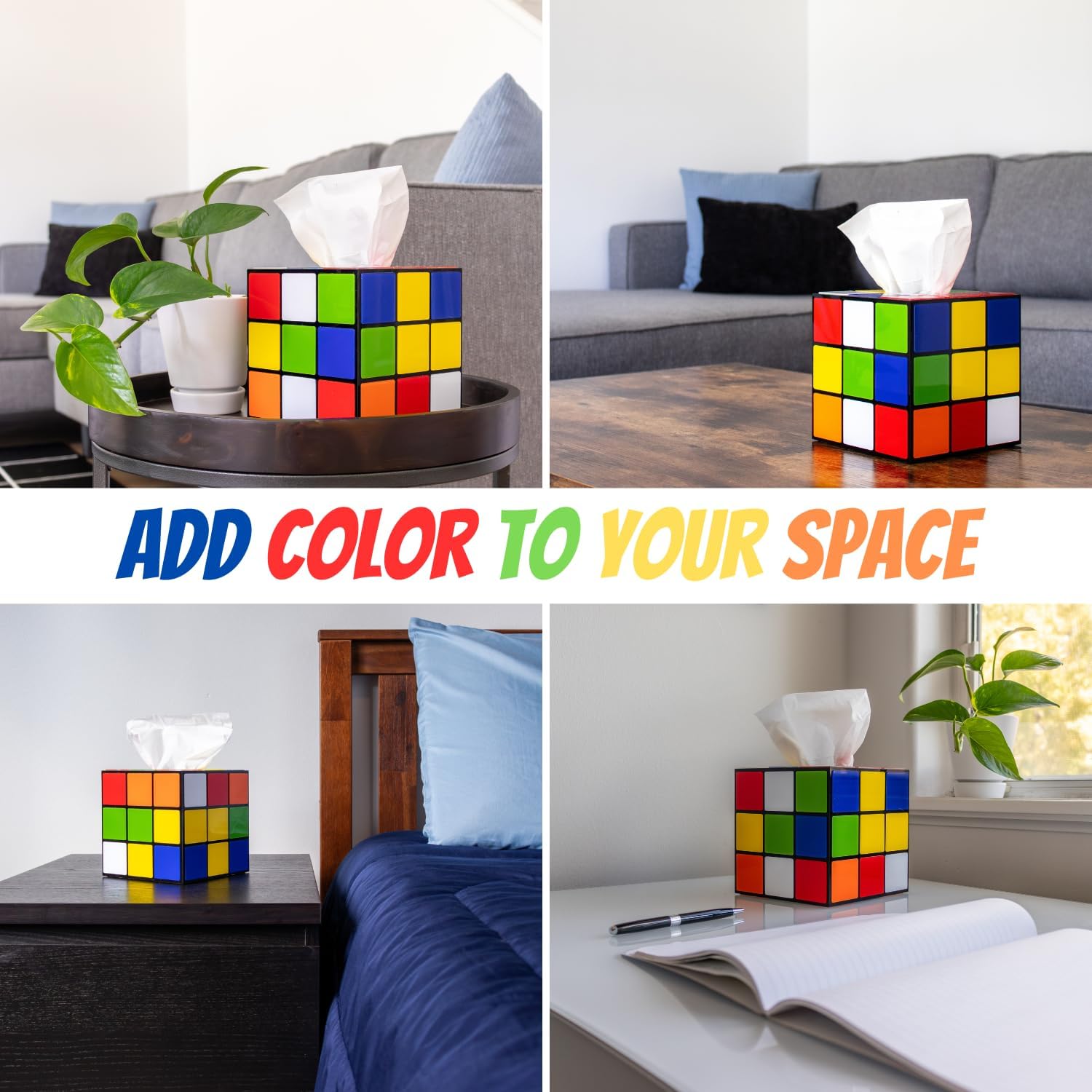 Magic Cube Tissue Box Cover - Retro 80s Home Decor