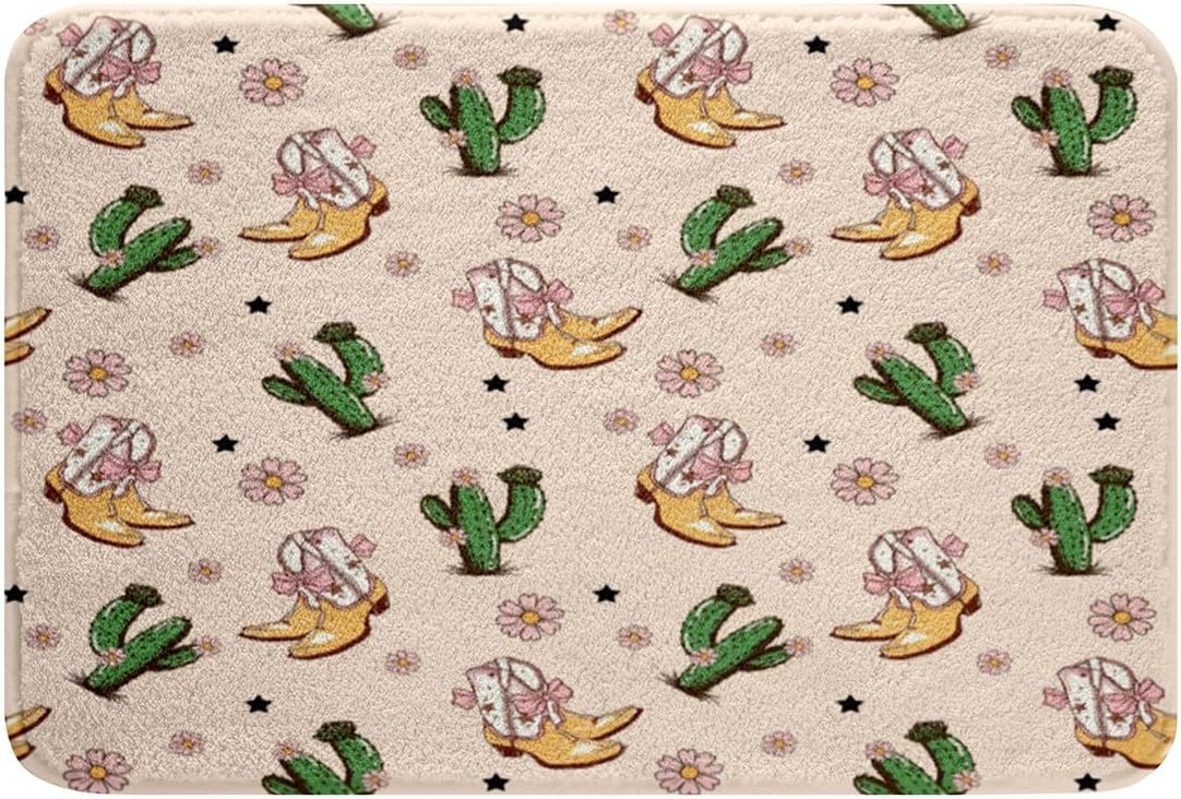 Jejeloiu Pink Western Aztec Bath Mat for Kids