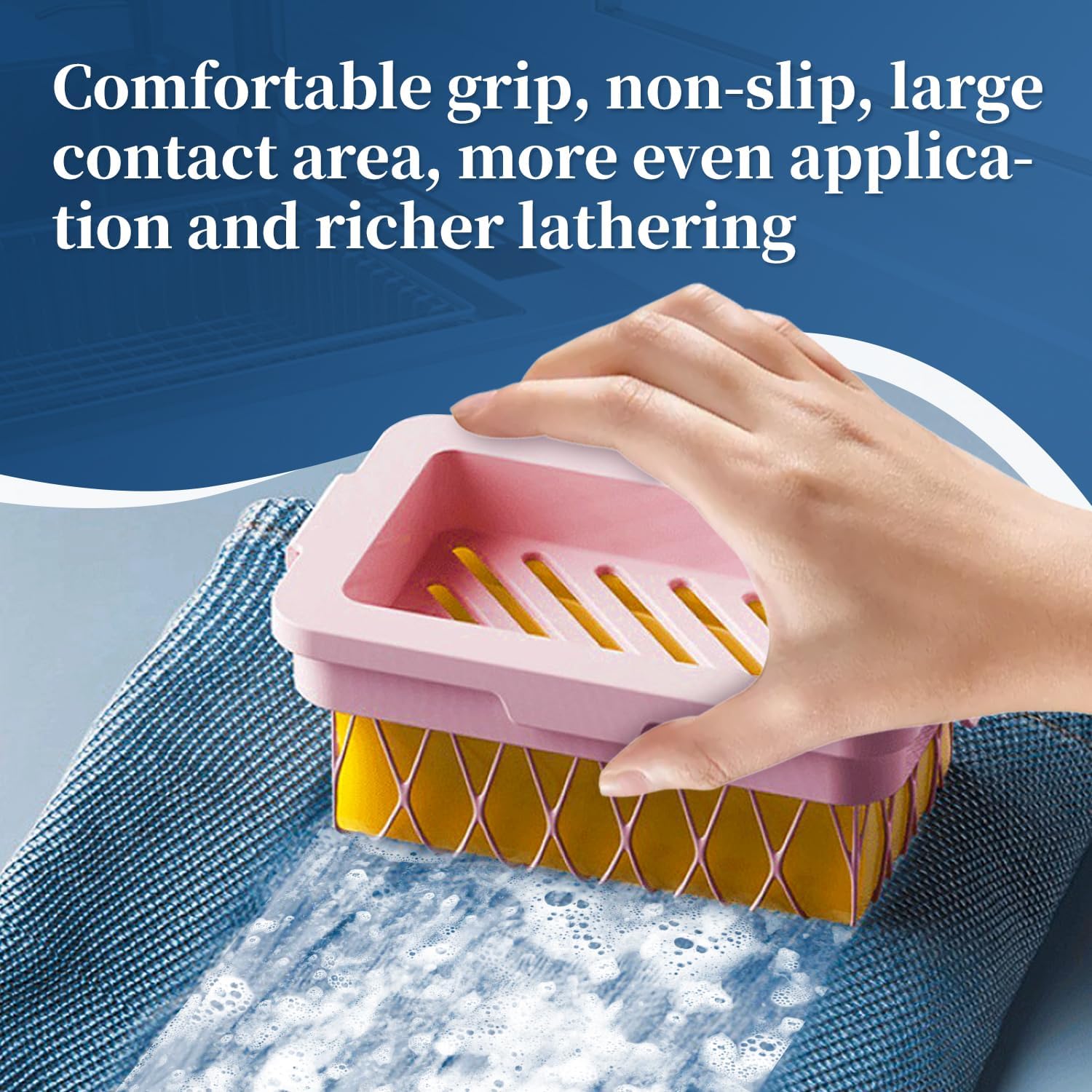 Optisake Multi-Functional Soap Holder with Elastic Mesh and Fast Draining