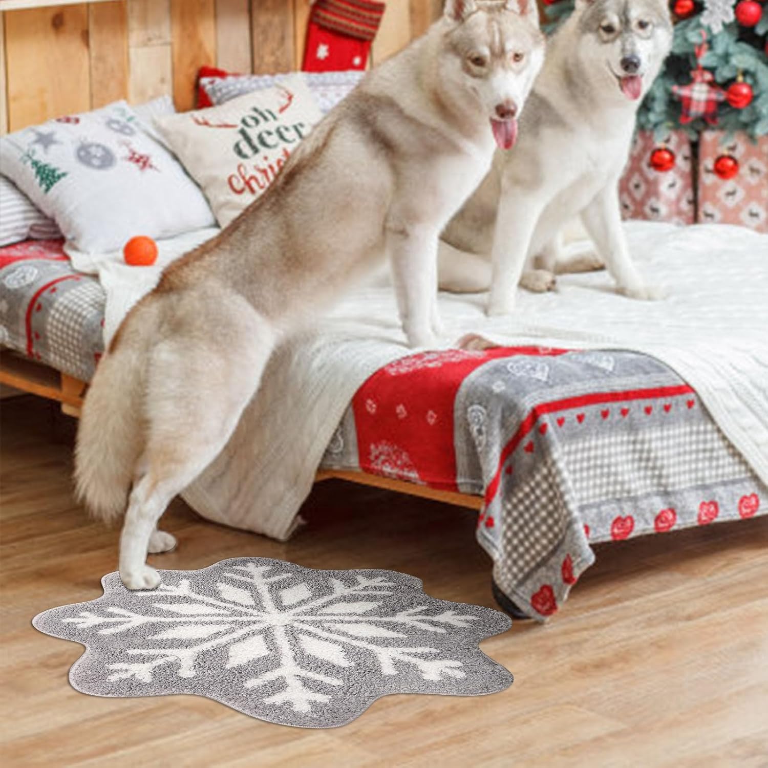 KELINFONG Snowflake Bathtub Mat - 26 Non-Slip Shaggy Rugs