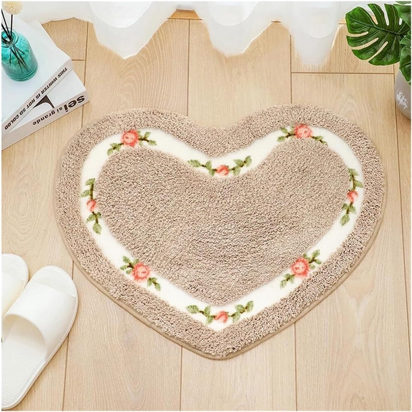 KSVNOTF Shaped Bath Rug - Soft Shaggy Microfiber Non-Slip Mat 18x20