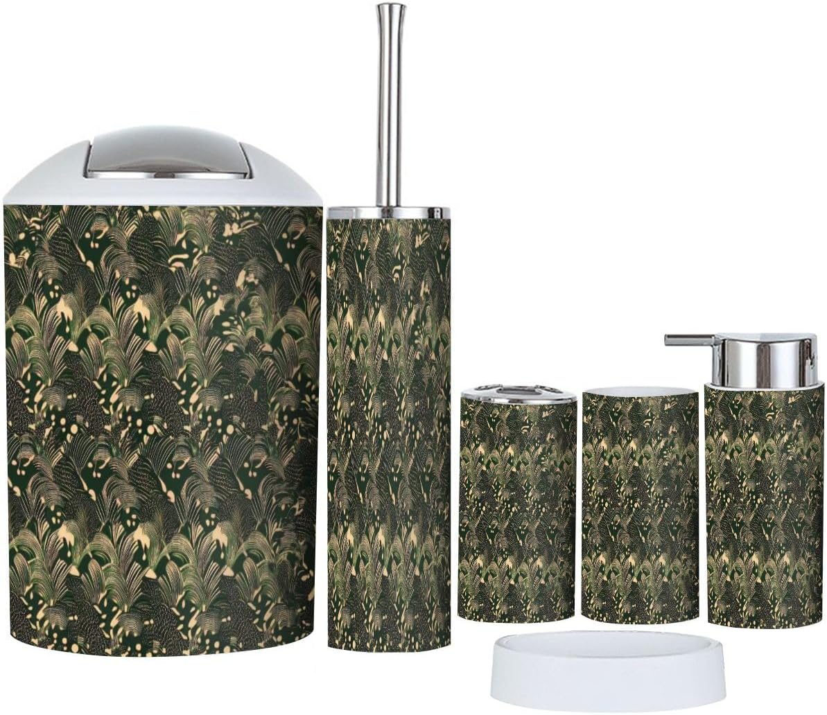 Boho Abstract Bathroom Accessory Set 6 Piece