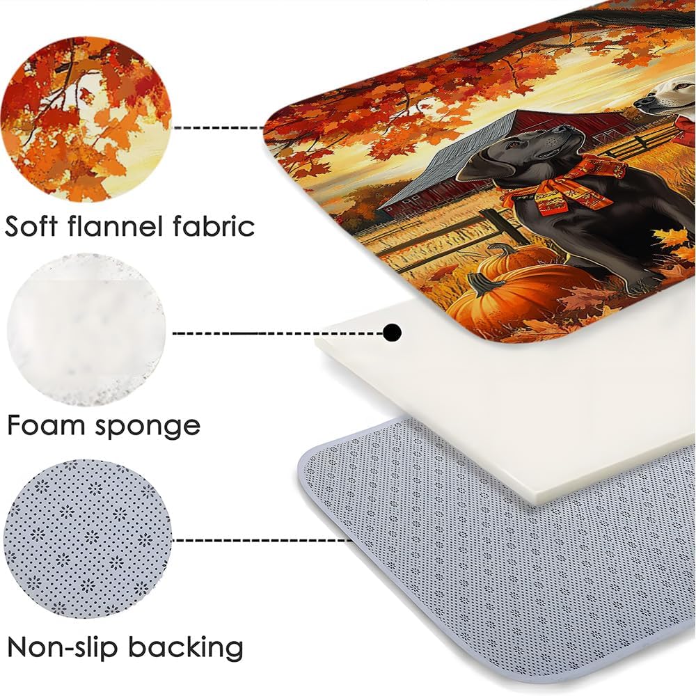 Autumn Themed Bath Mat with Non-Slip Backing 1