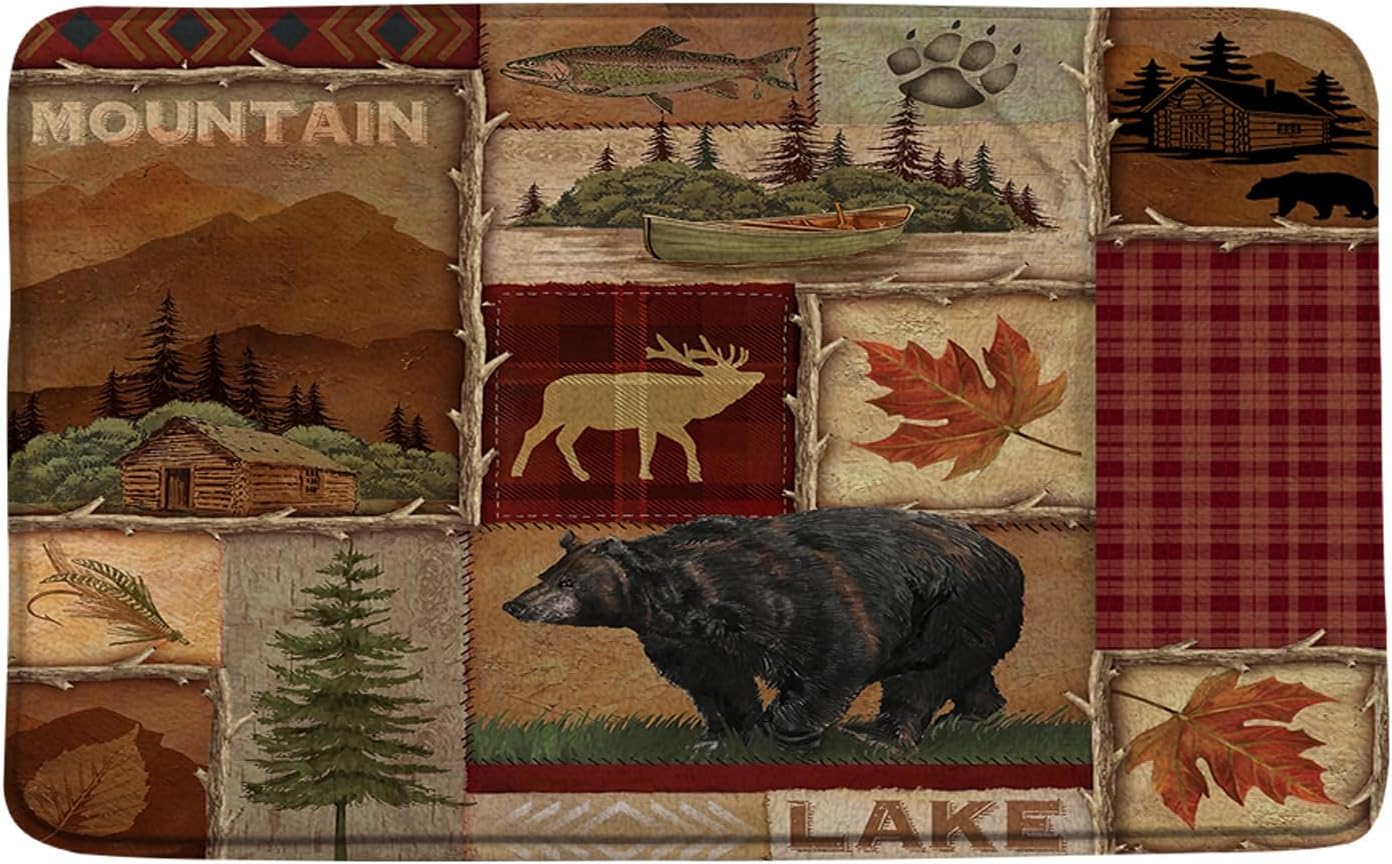 RDRUVA Rustic Bear Bath Mat 45x75cm