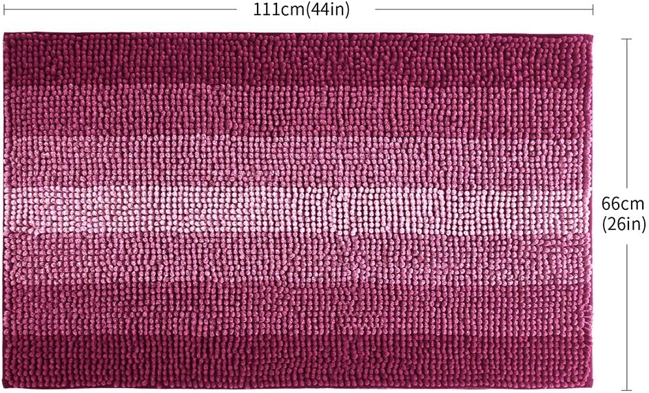 COSY HOMEER Fuchsia Bath Rug 44x26 Inch Non-Slip 1