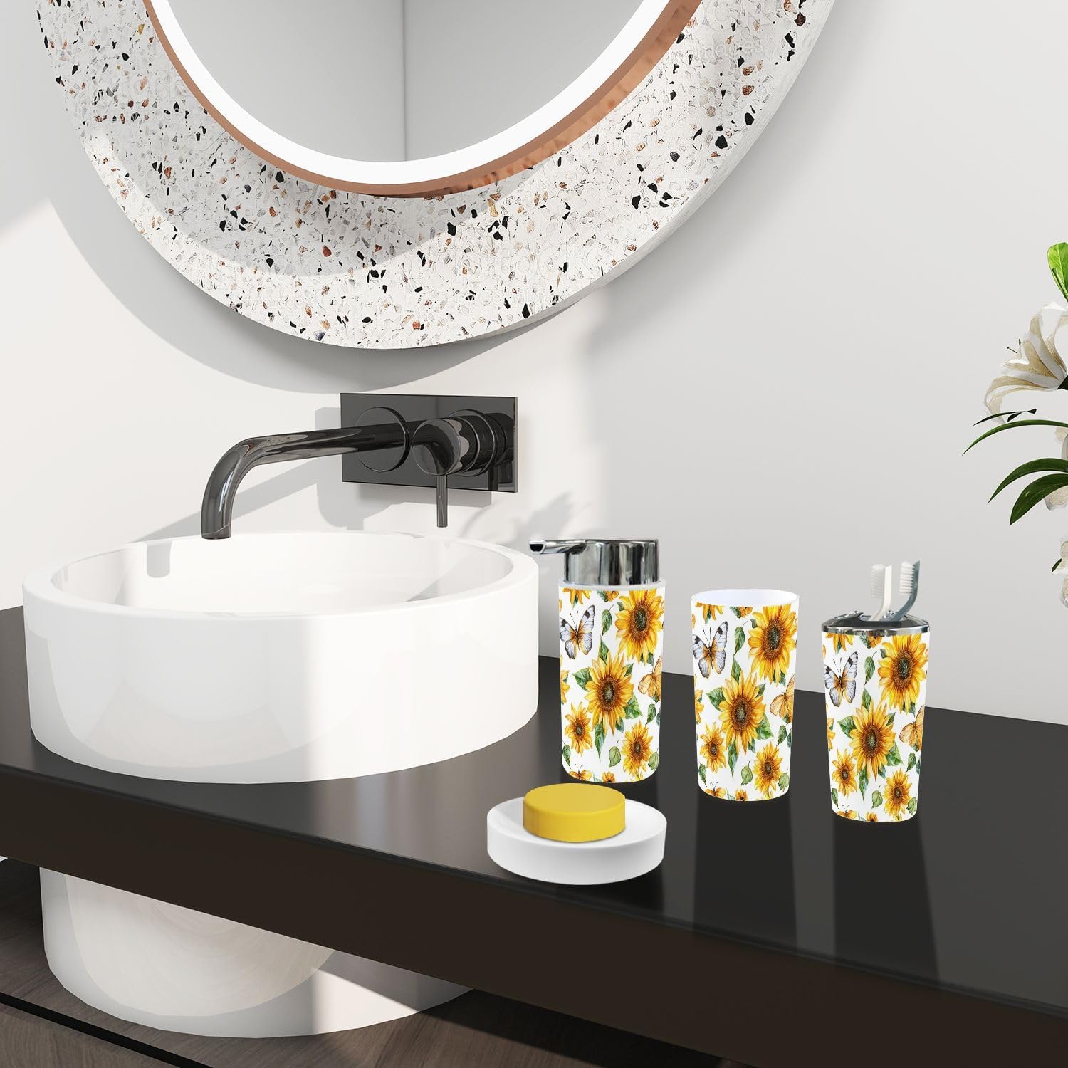 Boho Style 6-Piece Bathroom Accessory Set 1