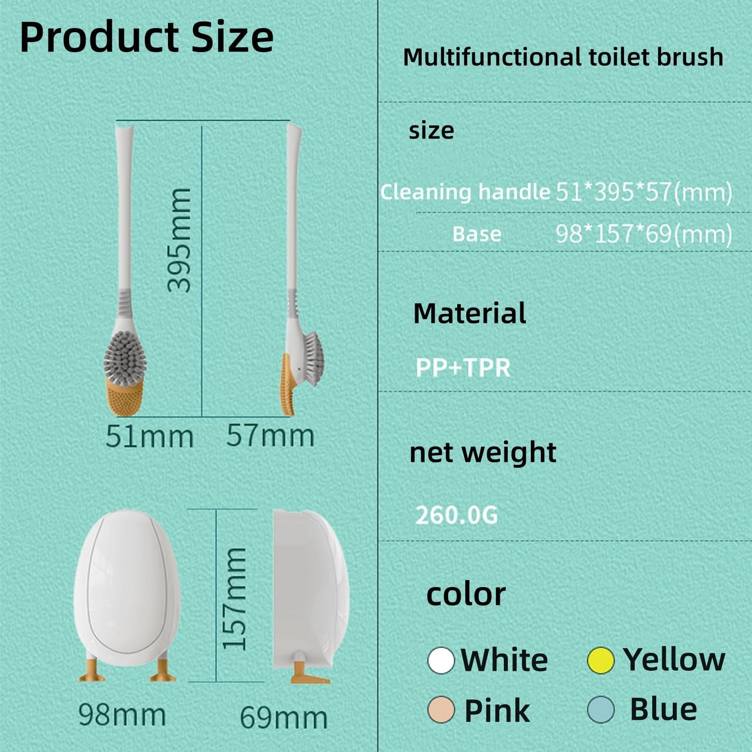 Duck Shape Space-Saving Toilet Brush Set