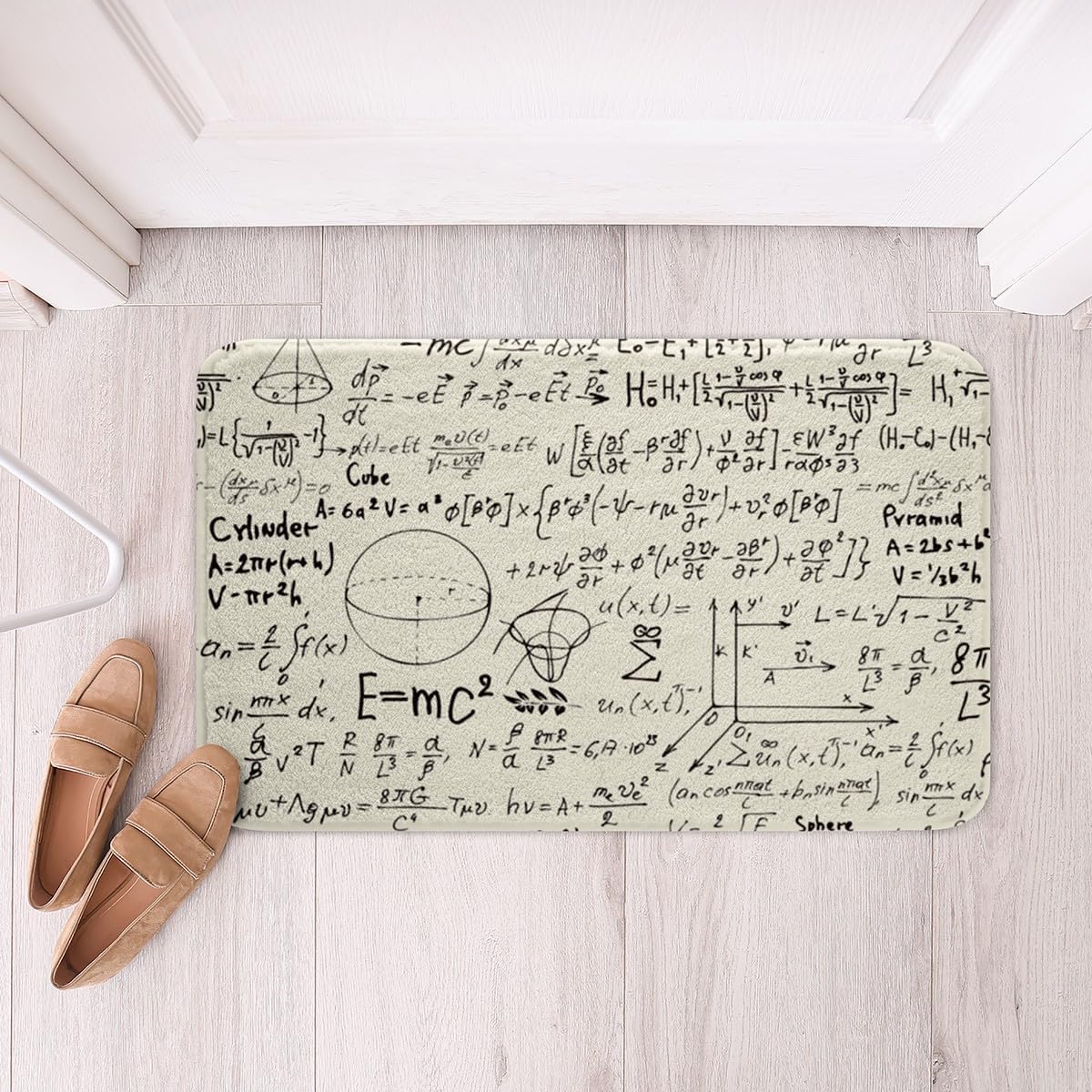 Homewish Math Theme Bath Mats 16x24 Inch Absorbent Rugs