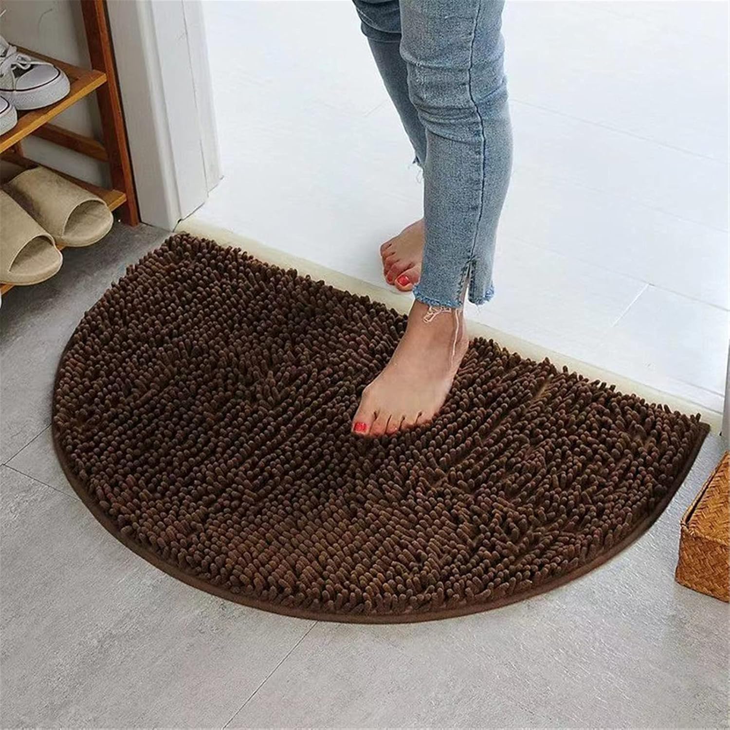 KELINFONG Thick Shaggy Microfiber Bath Rug 20x14