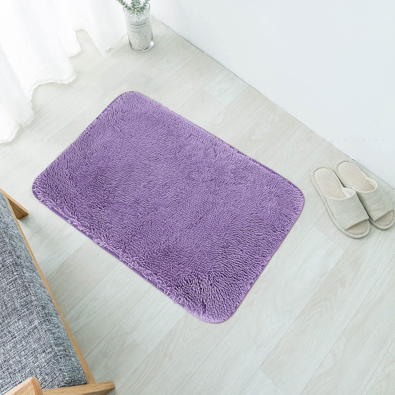 Scceatti Non-Slip Bath Mat Set 32 x 20 Purple
