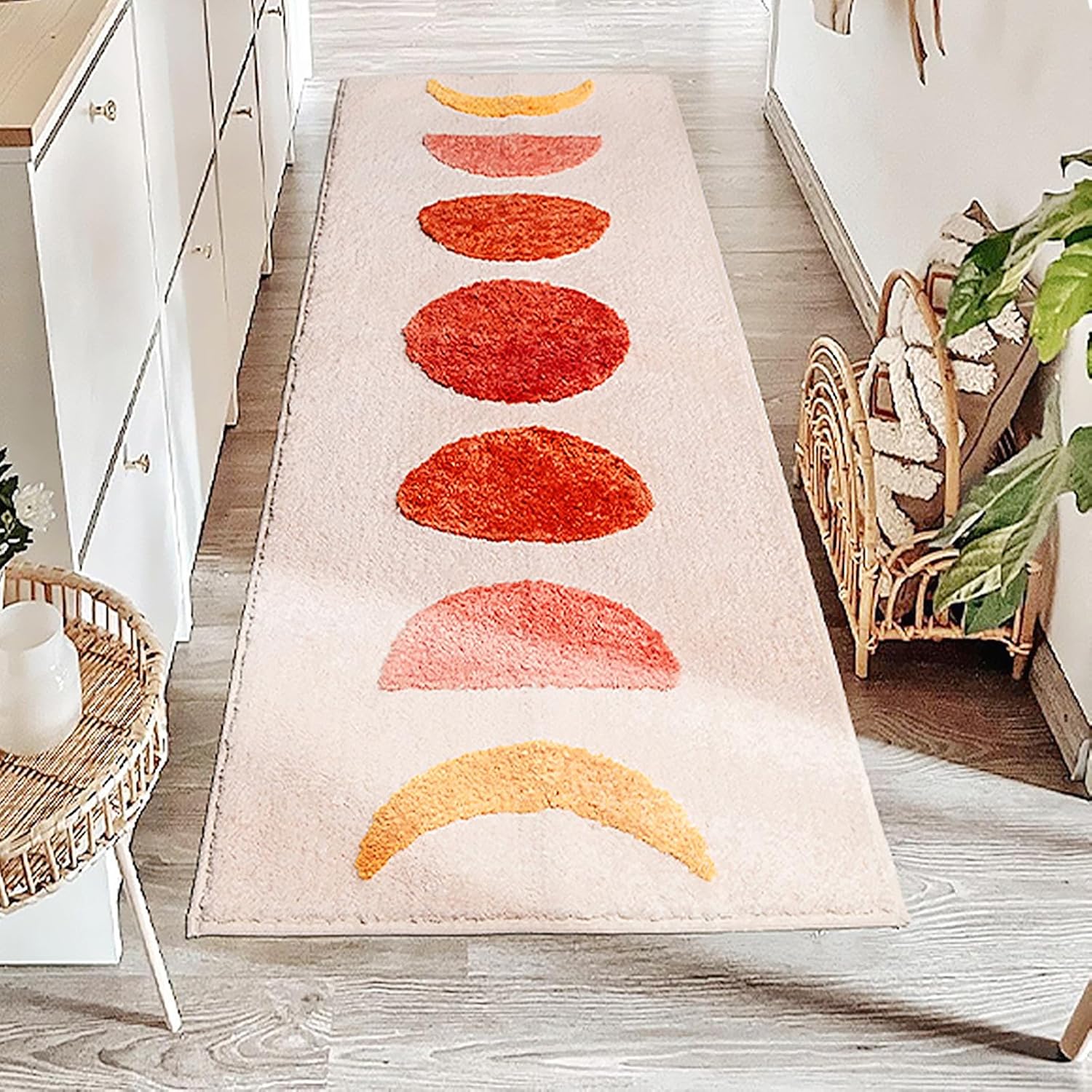 UKELER Boho Bath Rug 60x20 Inch Non Slip