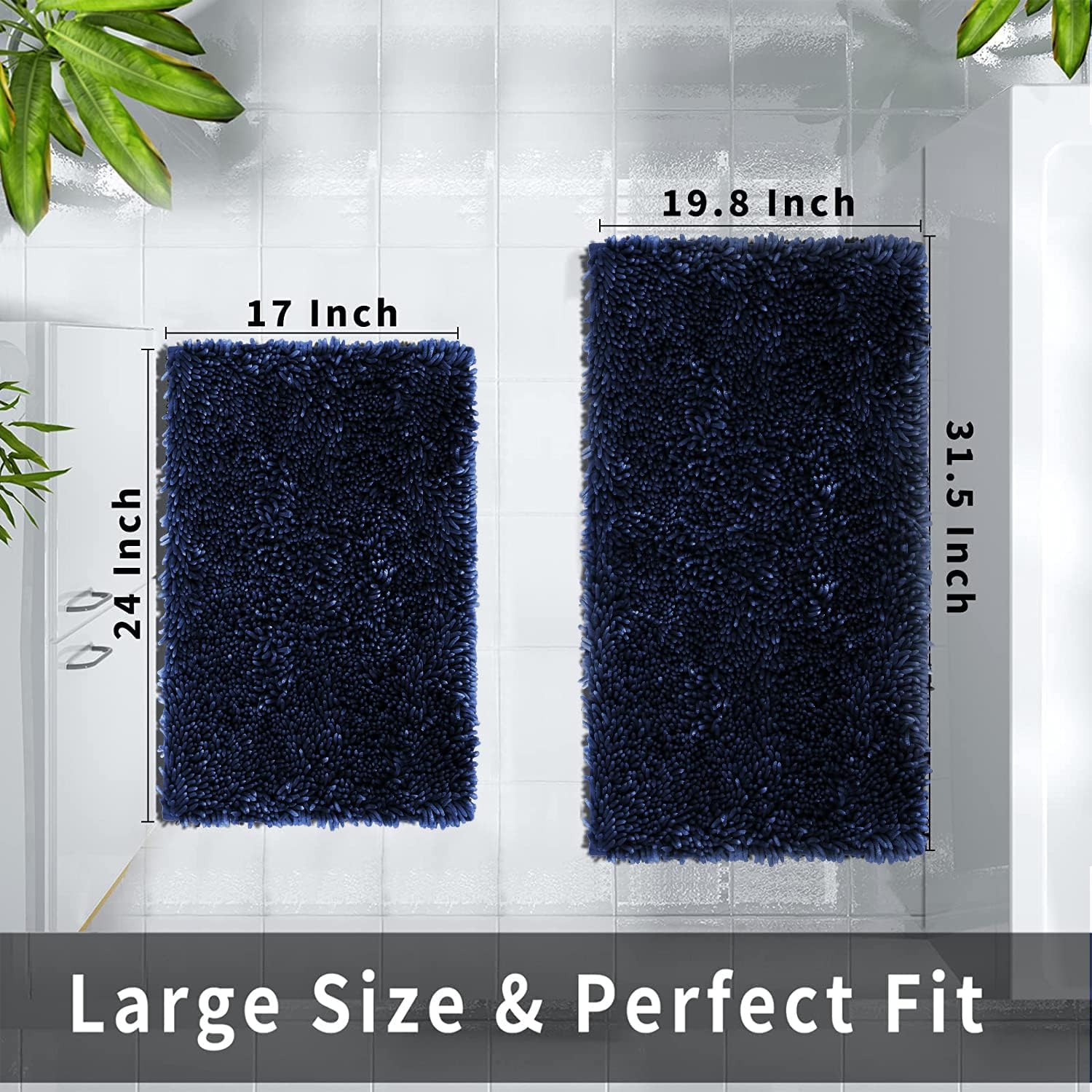 Yimobra Luxury Extra Thick Bath Mats Set 2 Piece