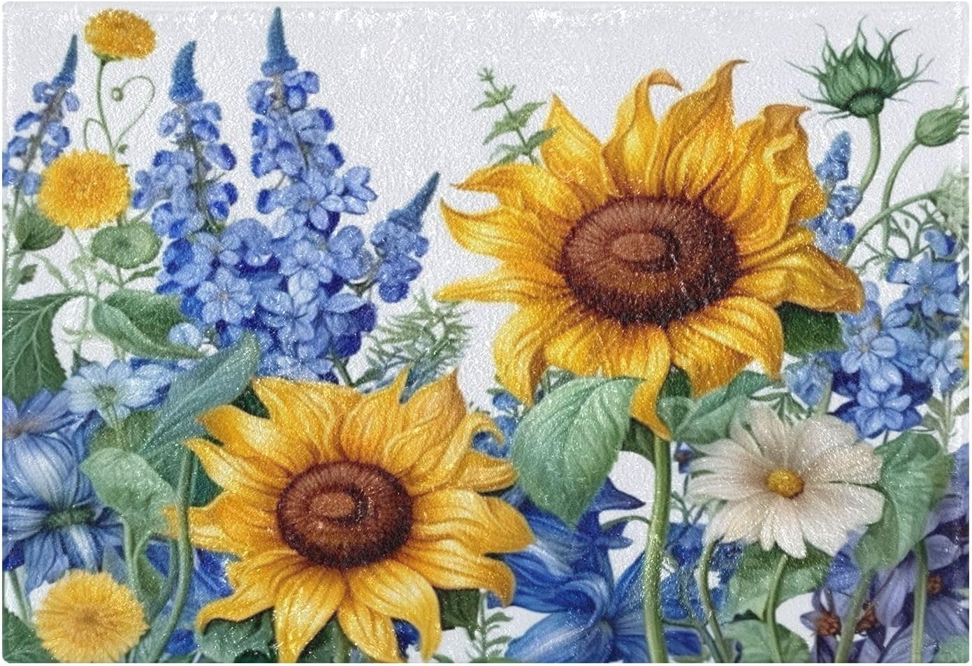 YETTASBIN Sunflower Rectangle Bath Mat Set 1