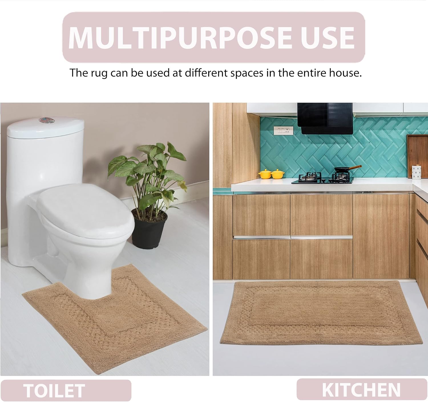Home Weavers Classy Bathmat 17x24 Cotton Rug Set