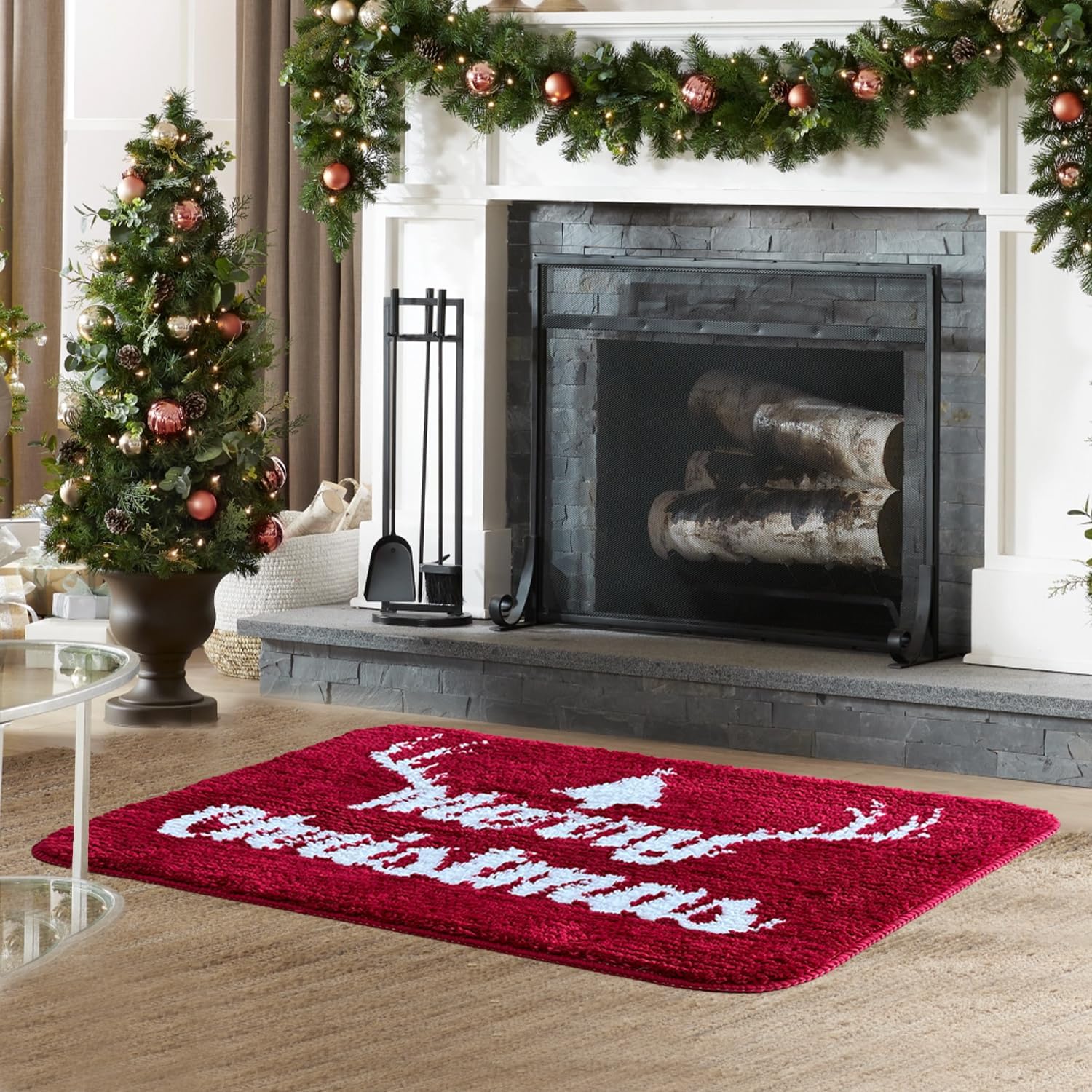 BOANKODU Christmas Bath Mat 20x32 Inches