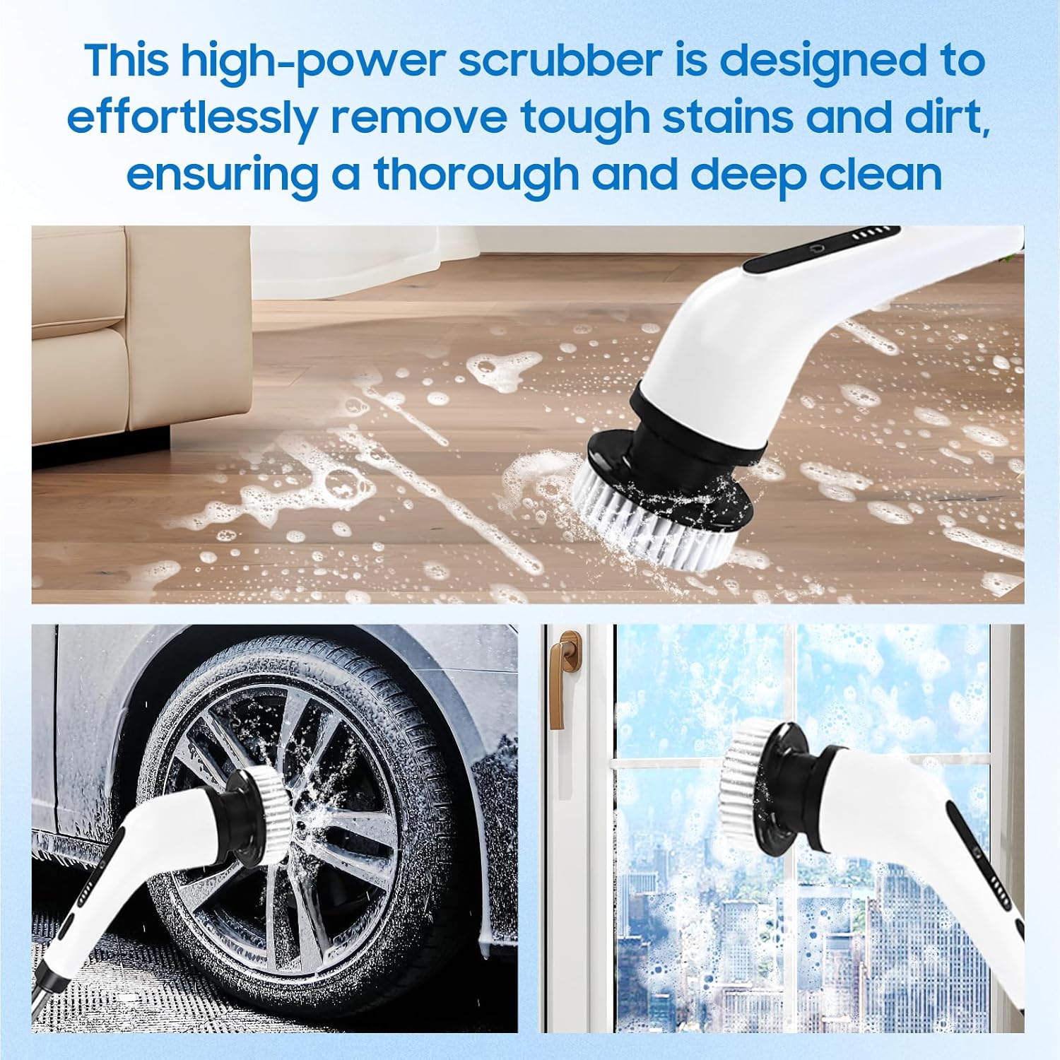 LYSHIATSU Electric Spin Scrubber with 8 Heads
