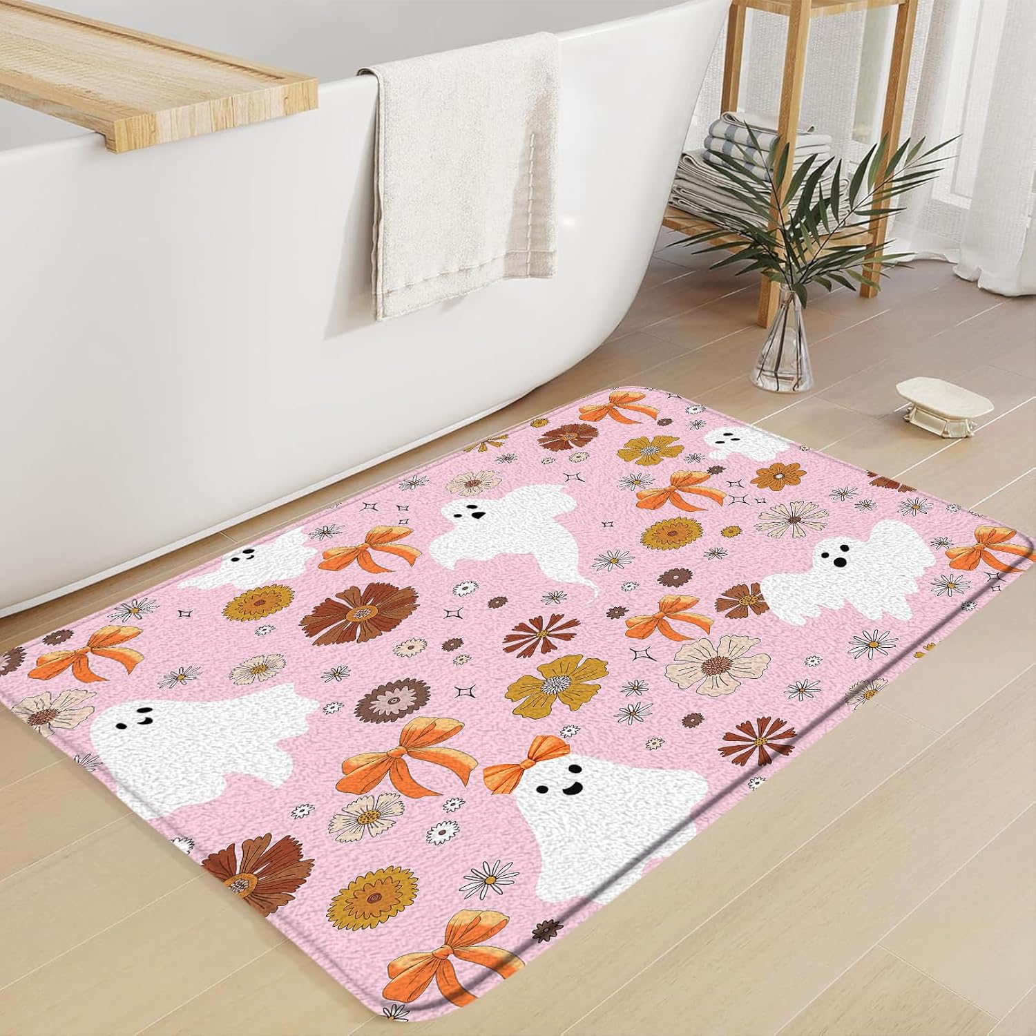 GCTNBJL Halloween Ghost Bath Mat 16x24 Inch