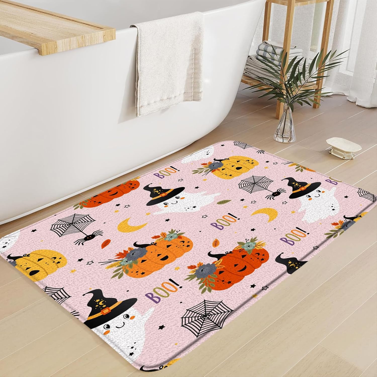 Cute Halloween Ghost Bath Mat 16x24 Inch 1