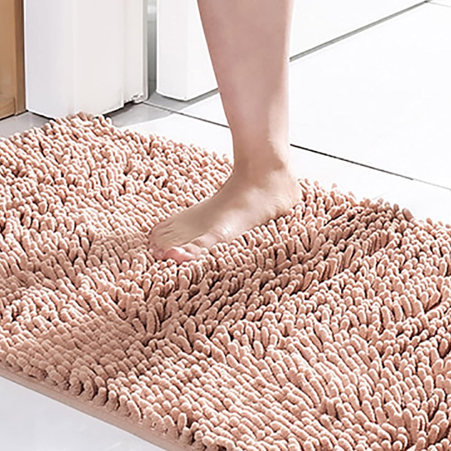 Scceatti Non Slip Bath Mat - Soft Furry Absorbent Kitchen Rug