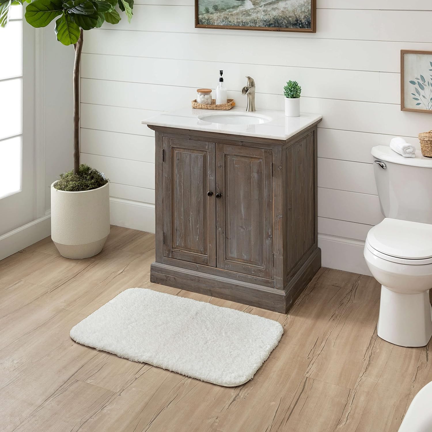 Mohawk Home Kingston Bath Mat 15 x 2 White Machine Washable