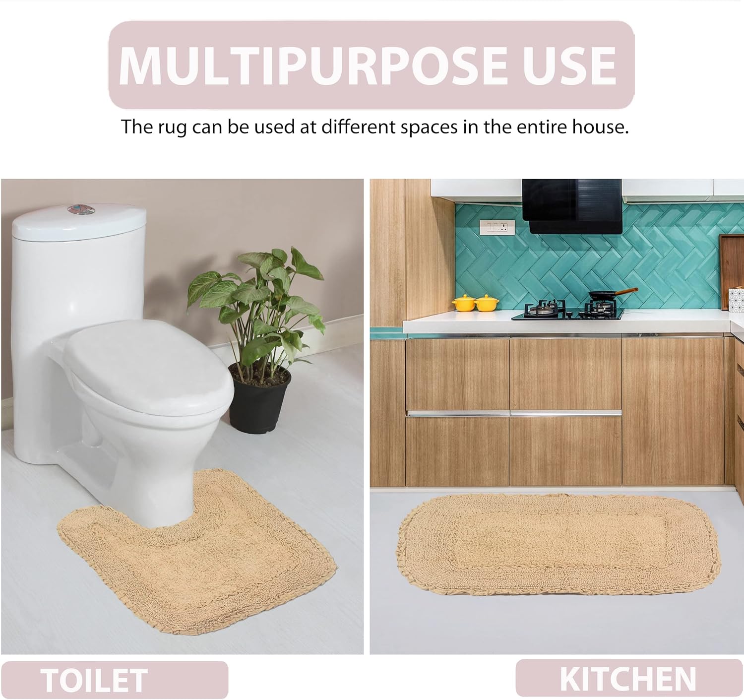 Home Weavers Radiant 100 Cotton Bath Rug Set 17x24