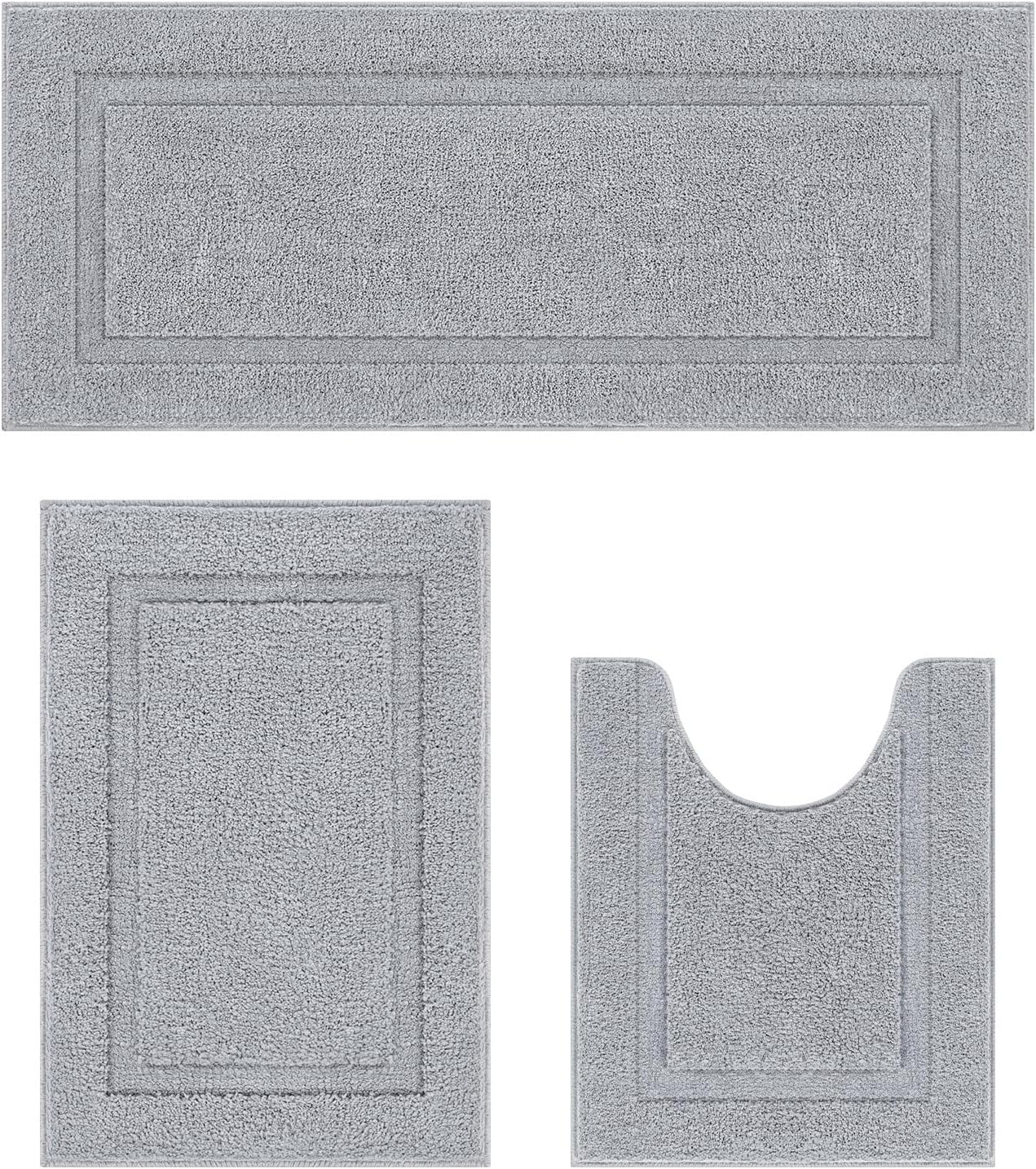 SHACOS Bath Rug Set of 3 Ultra Soft Non Slip Microfiber