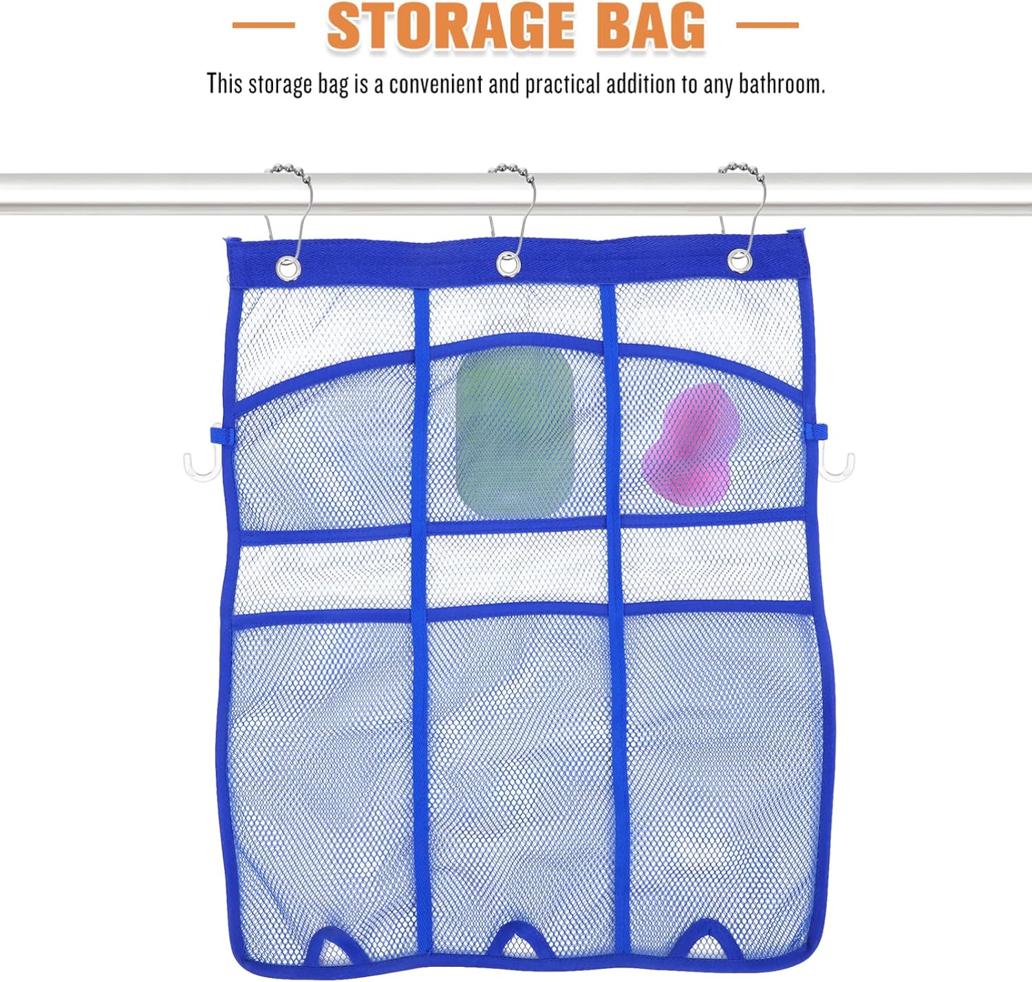 Amosfun Shower Mesh Organizer with 6 Pockets