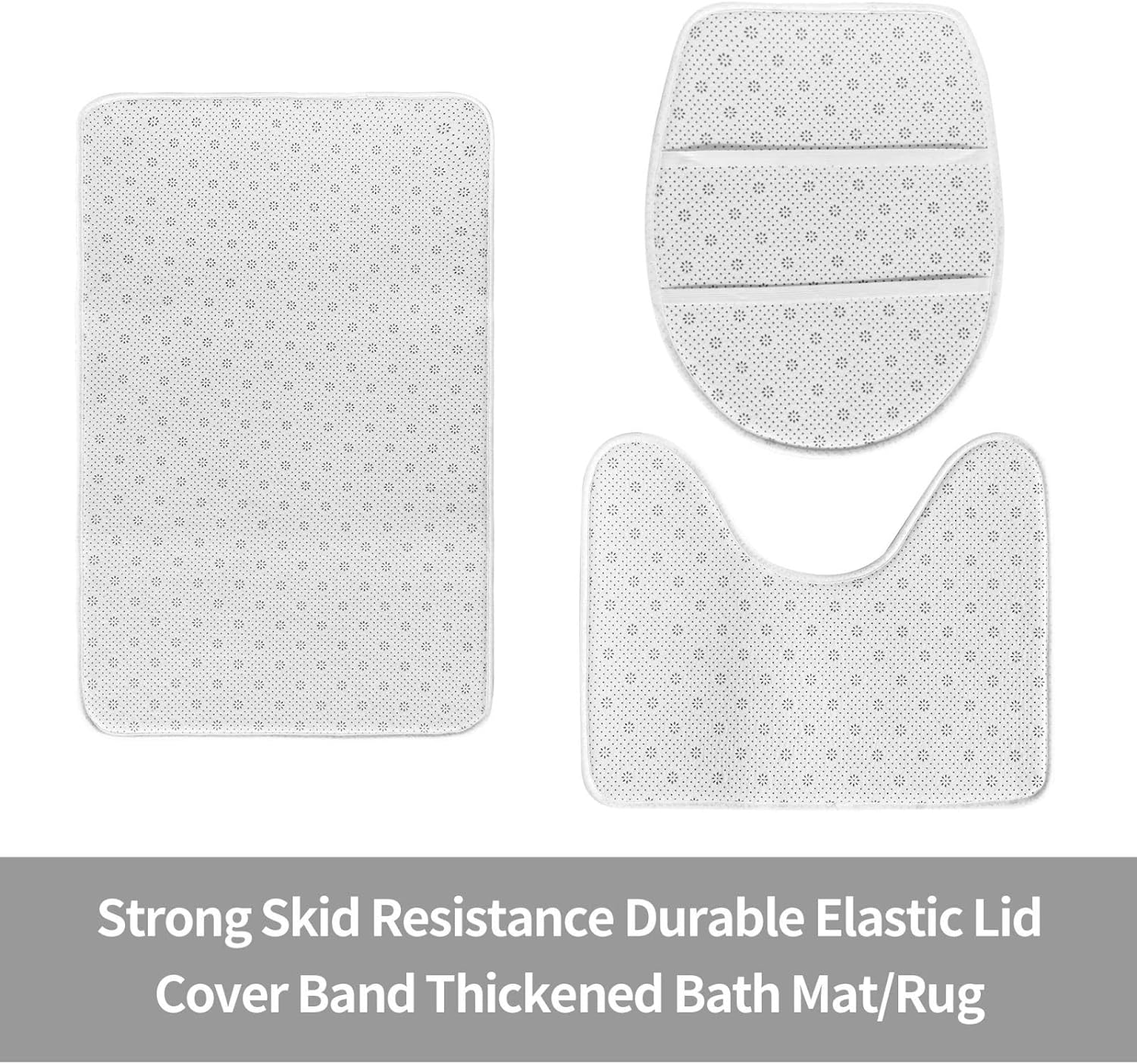 Custom Bath Mat Set 3 Pieces Seagreen Non-Slip Rugs