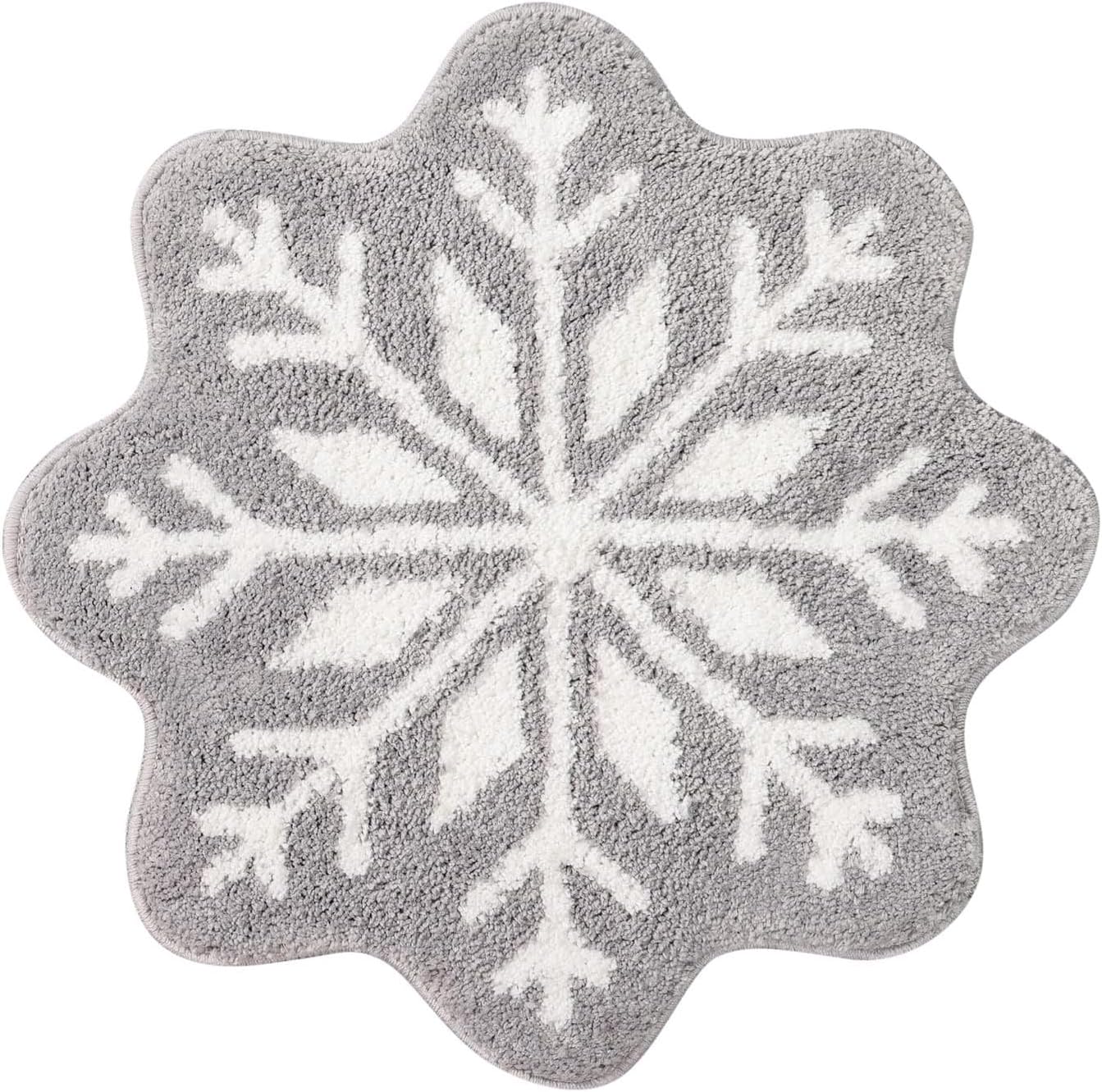 KELINFONG Snowflake Bathtub Mat - 26 Non-Slip Shaggy Rugs