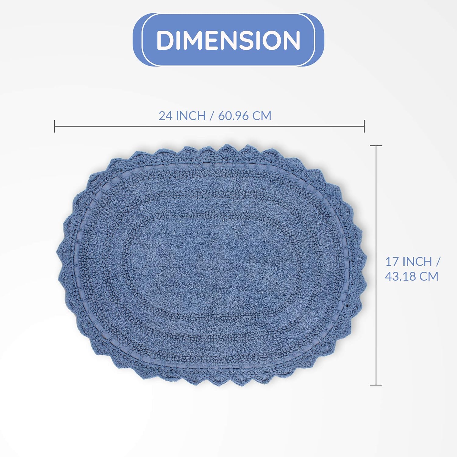 RAJRANG Reversible Bath Mat 24x17 Inches