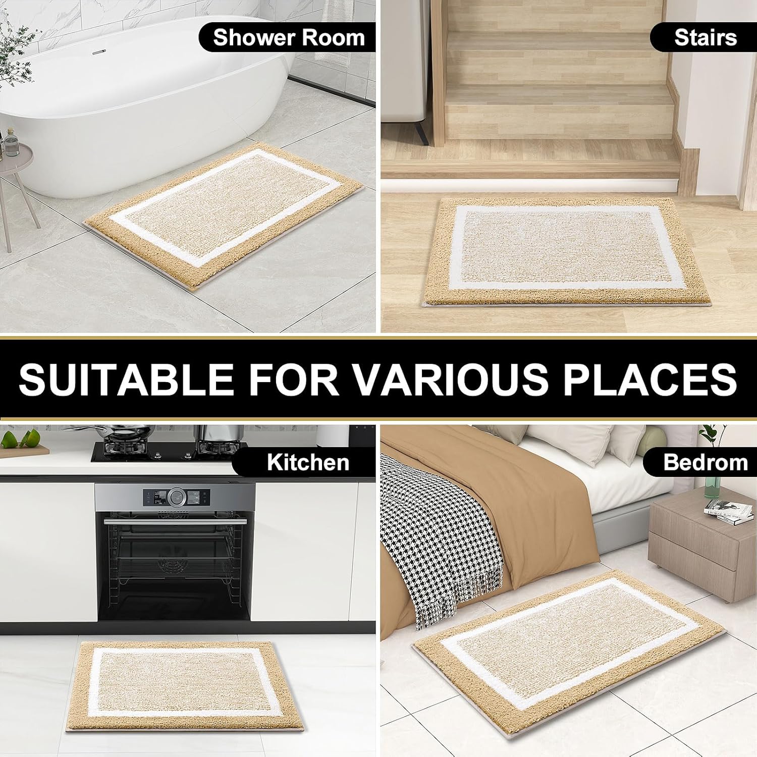 OLANLY 24x16 Bath Rug Non-Slip Quick Dry Extra Soft Absorbent