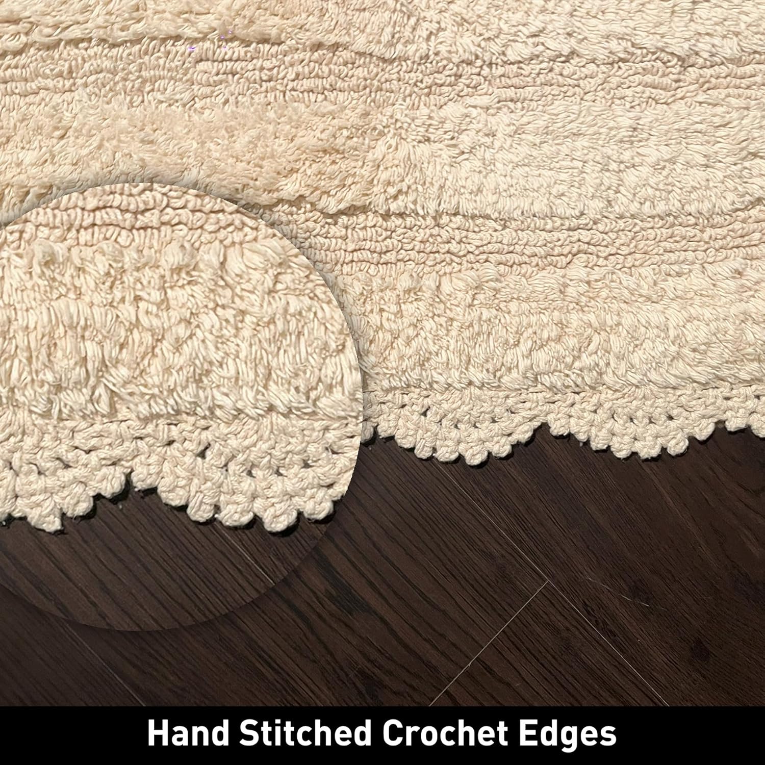Chardin home Ivory Crochet Bathrug 17x24 Inch