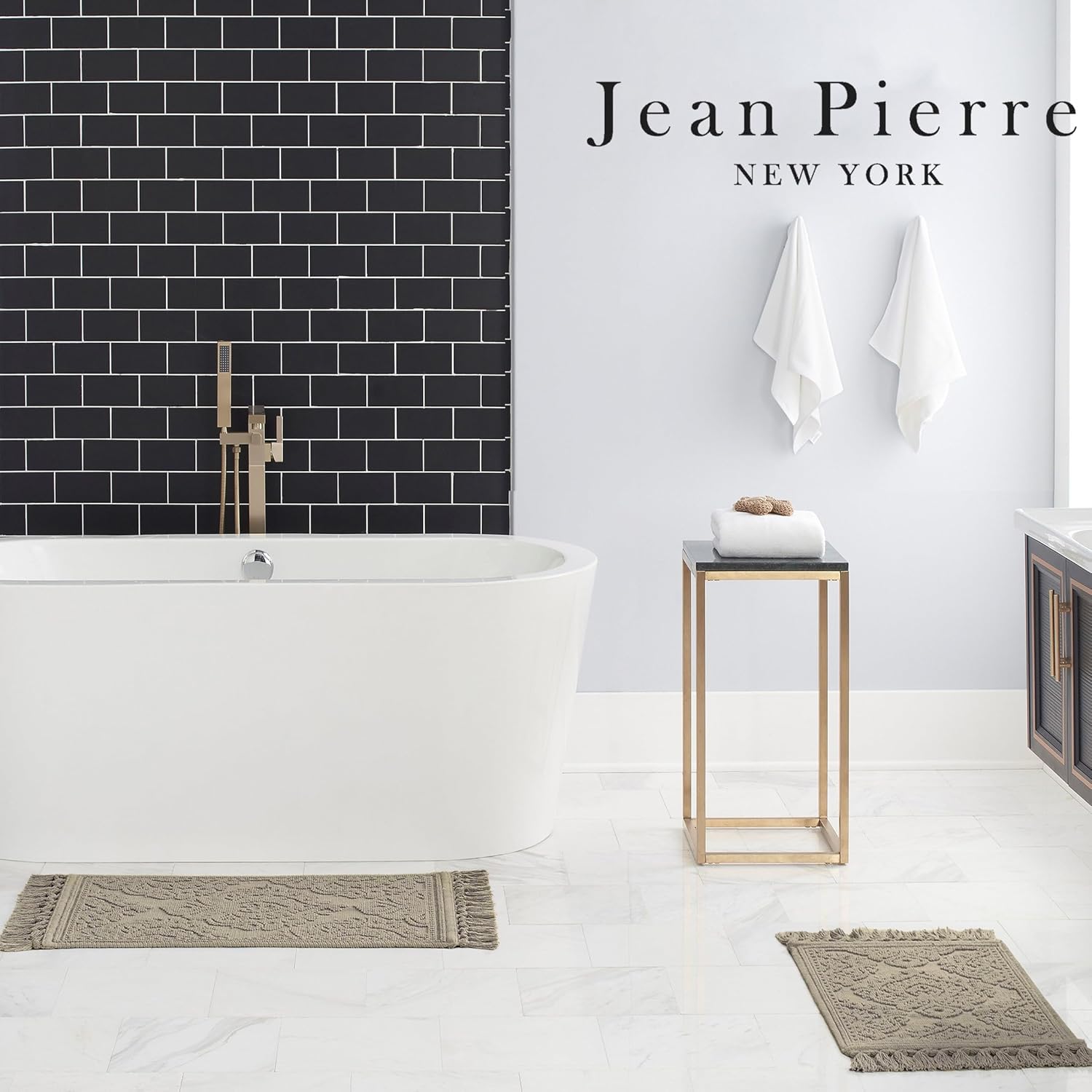 Jean Pierre - Woven Bath Mats Set of 2 17x31 and 21x41 Cotton Rugs