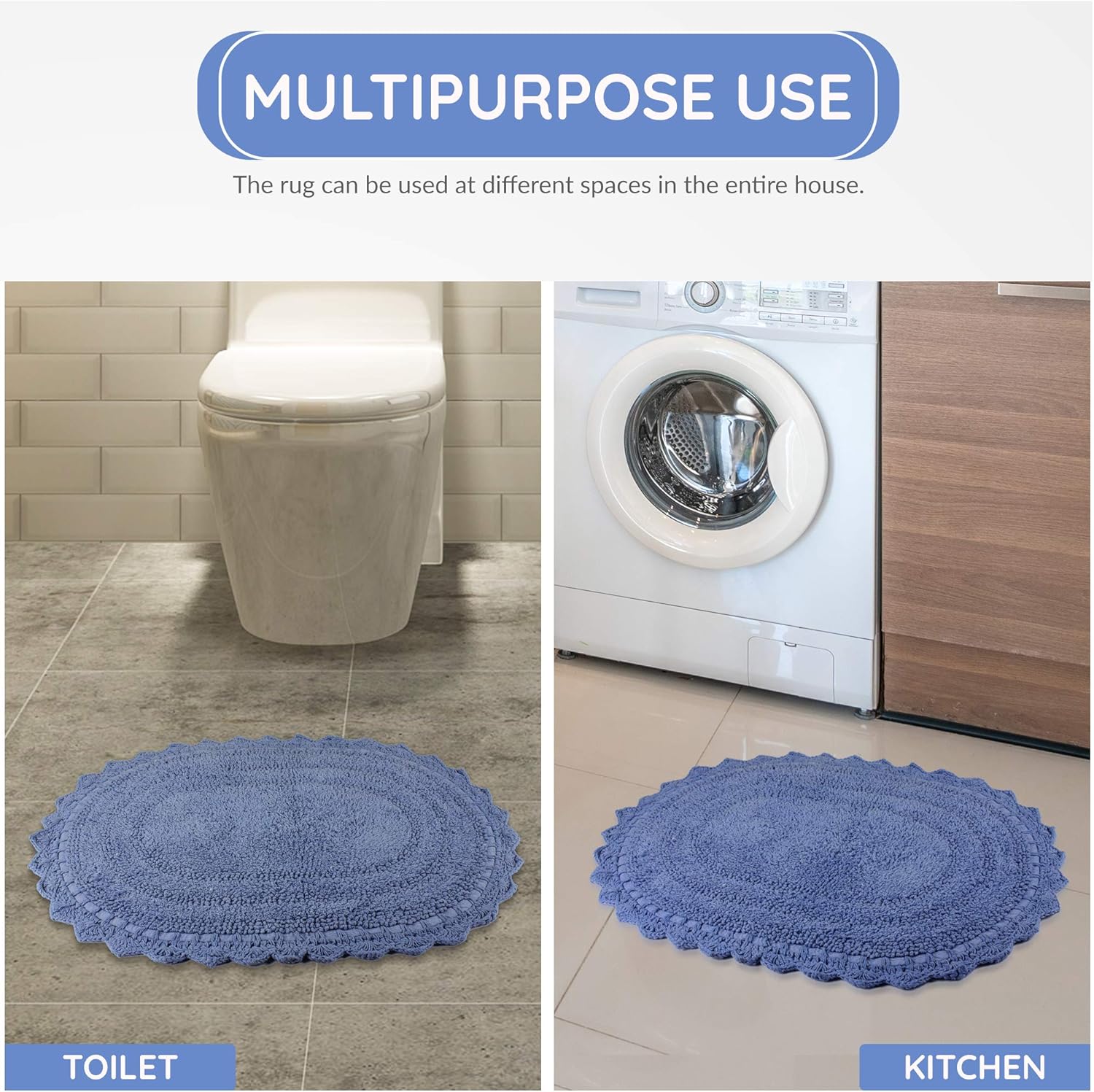 RAJRANG Reversible Bath Mat 24x17 Inches