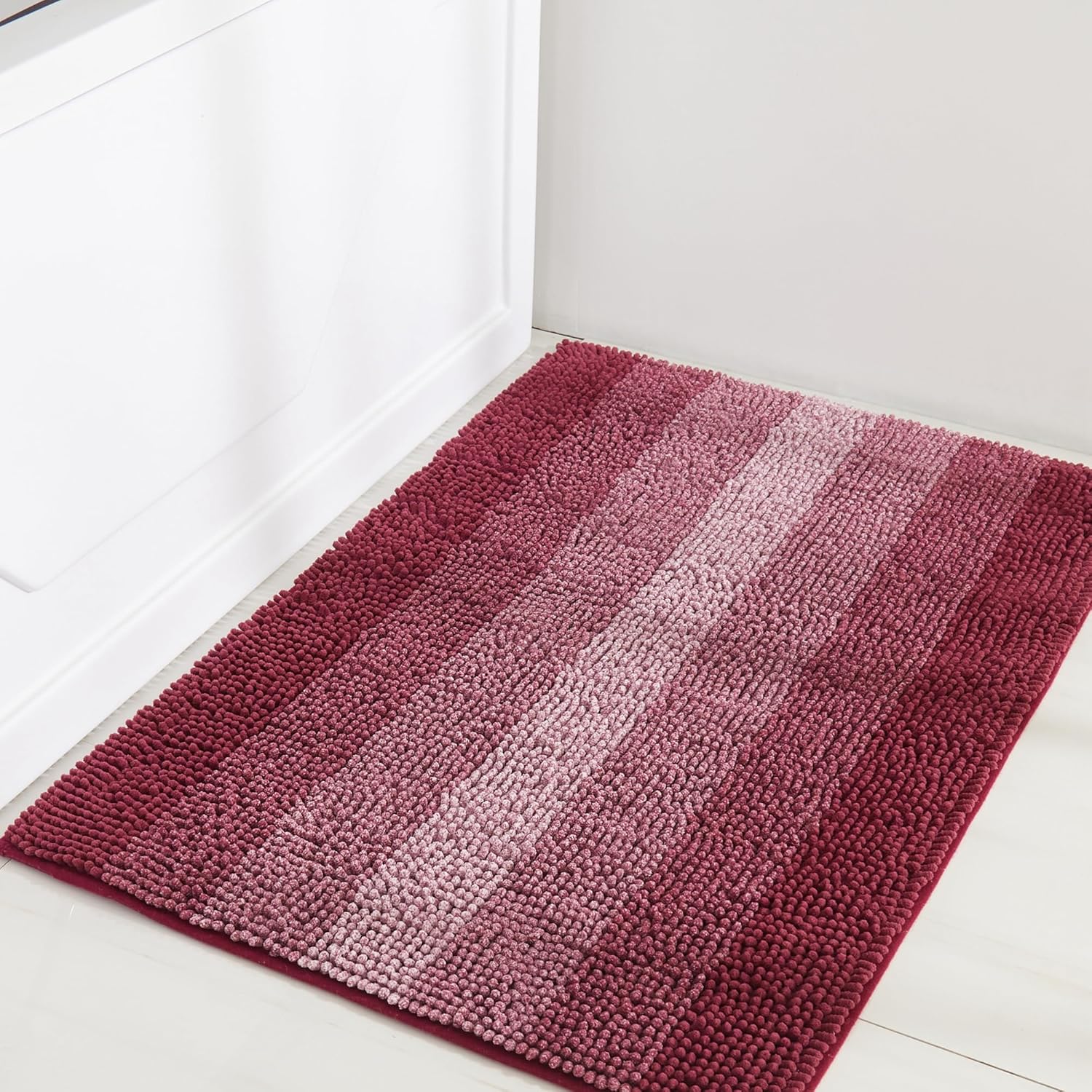 COSY HOMEER Fuchsia Bath Rug 44x26 Inch Non-Slip 1
