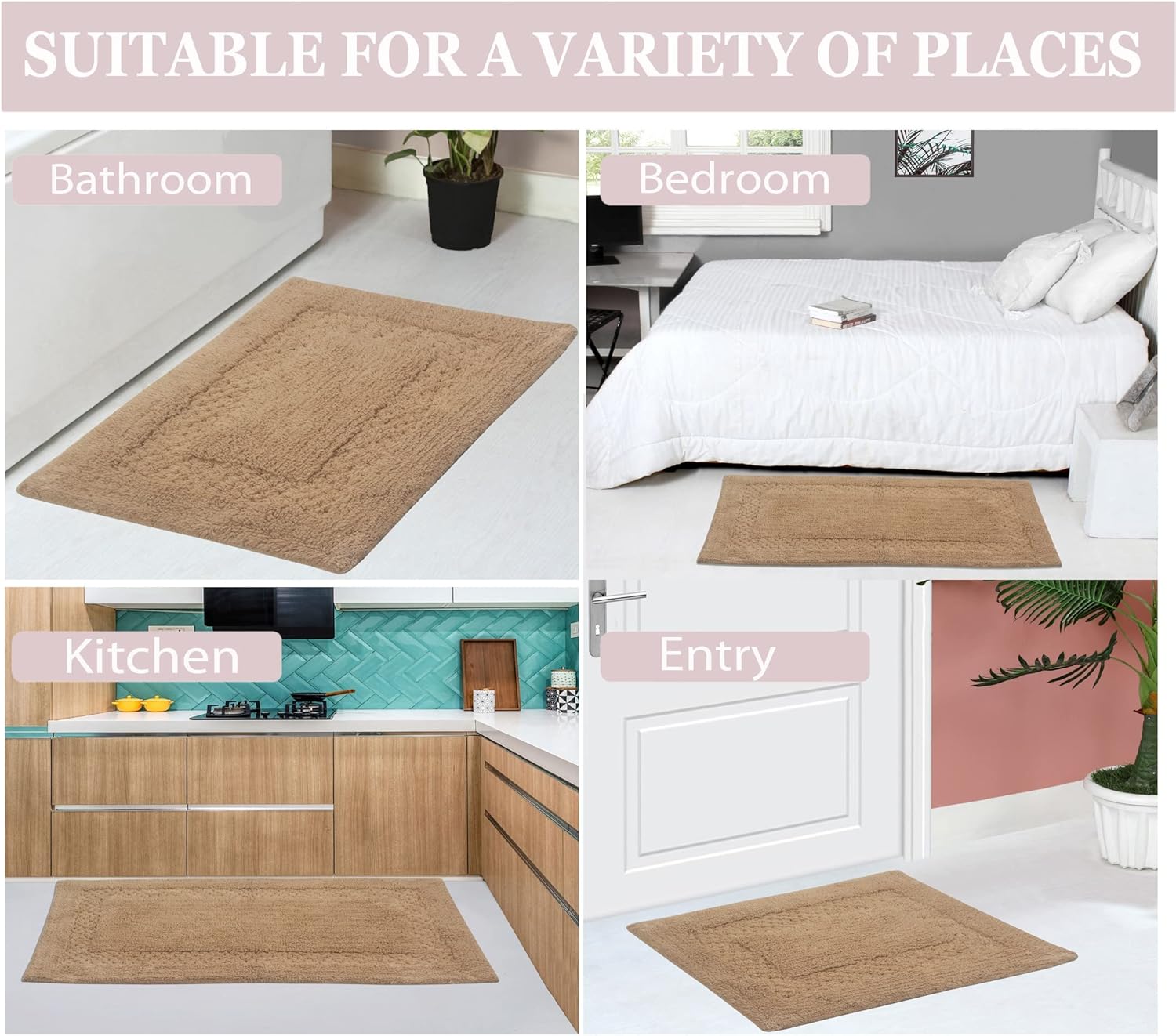 Home Weavers Classy Bathmat 17x24 Cotton Rug Set