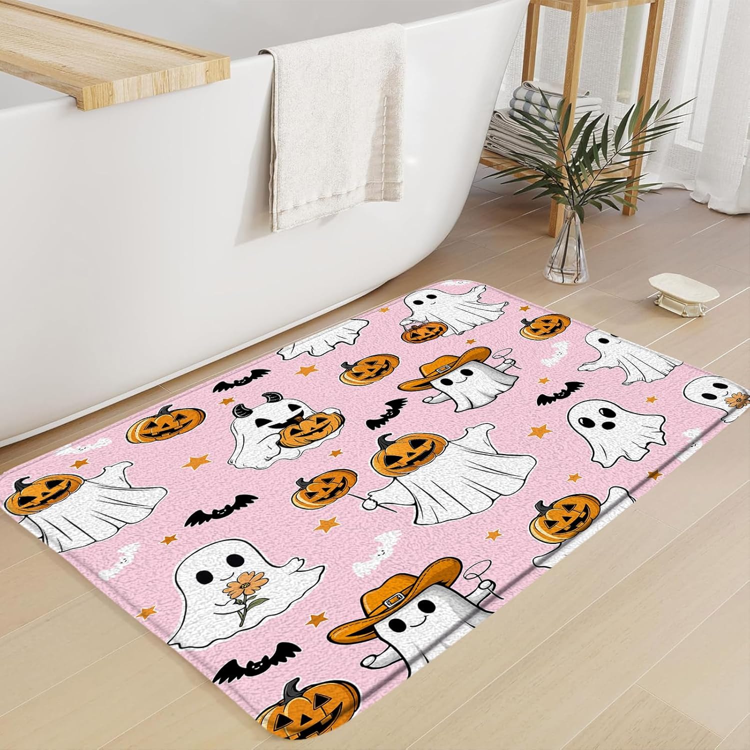 Halloween Ghost Bath Mat 16x24 Inch