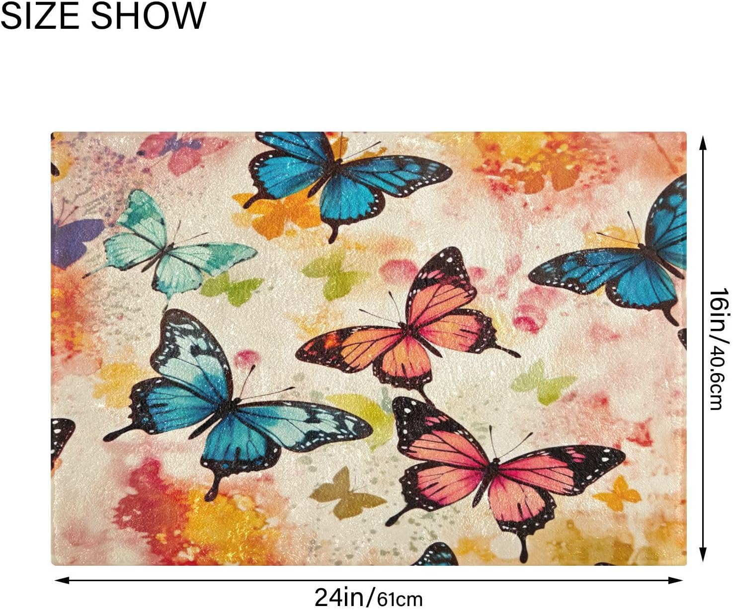YETTASBIN Butterfly 2 Pcs Bath Mat Set