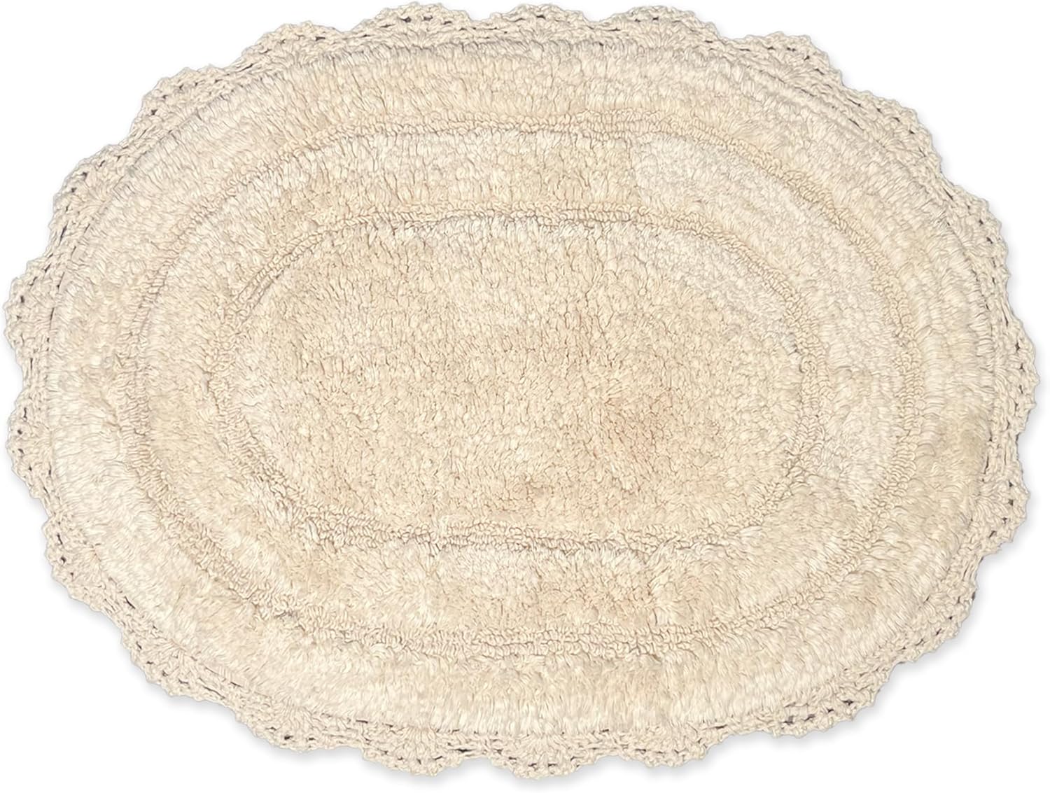 Chardin home Ivory Crochet Bathrug 17x24 Inch
