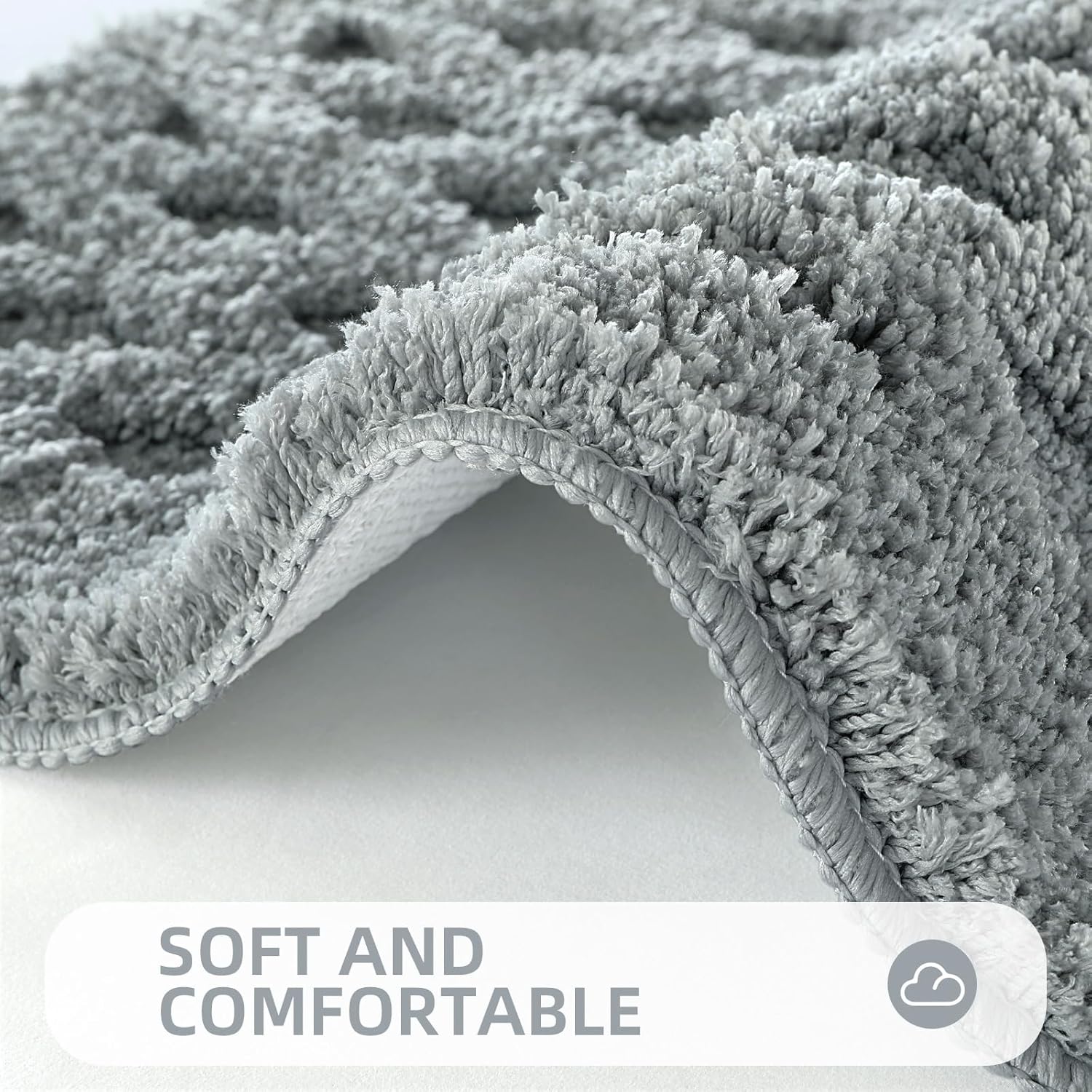 ZOESIOER Bath Rug 16x24 Light Grey