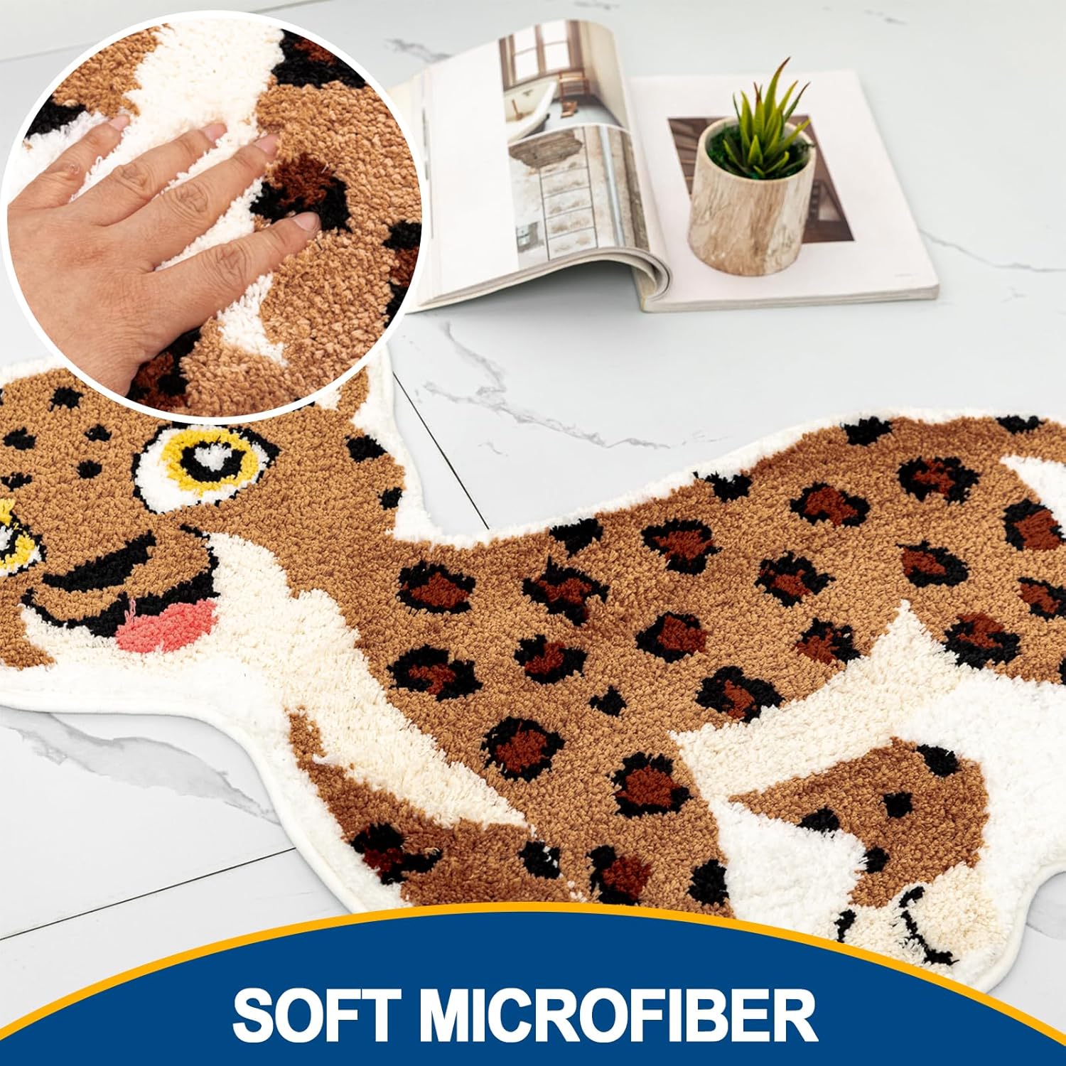 Seek4comfortable Cute Leopard Bath Rug 1